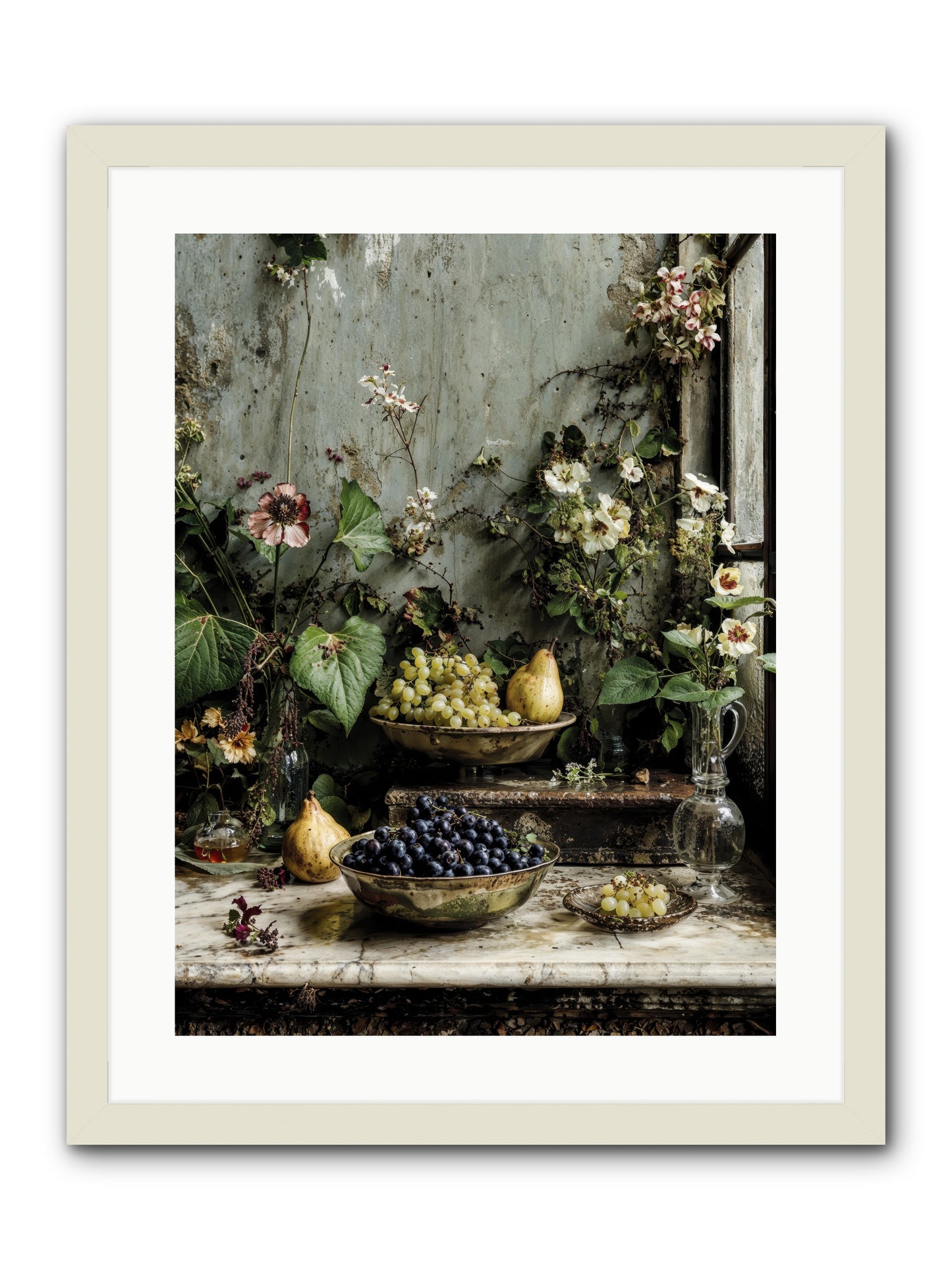 Grace lives askew -- Framed Print - White 18x24