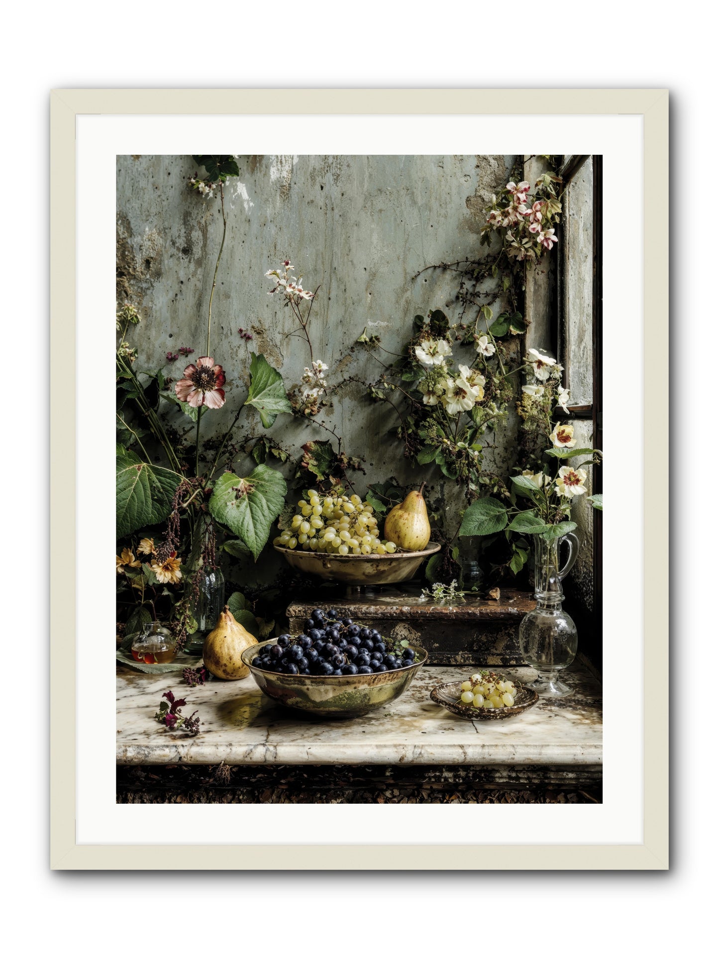 Grace lives askew -- Framed Print - White 24x32