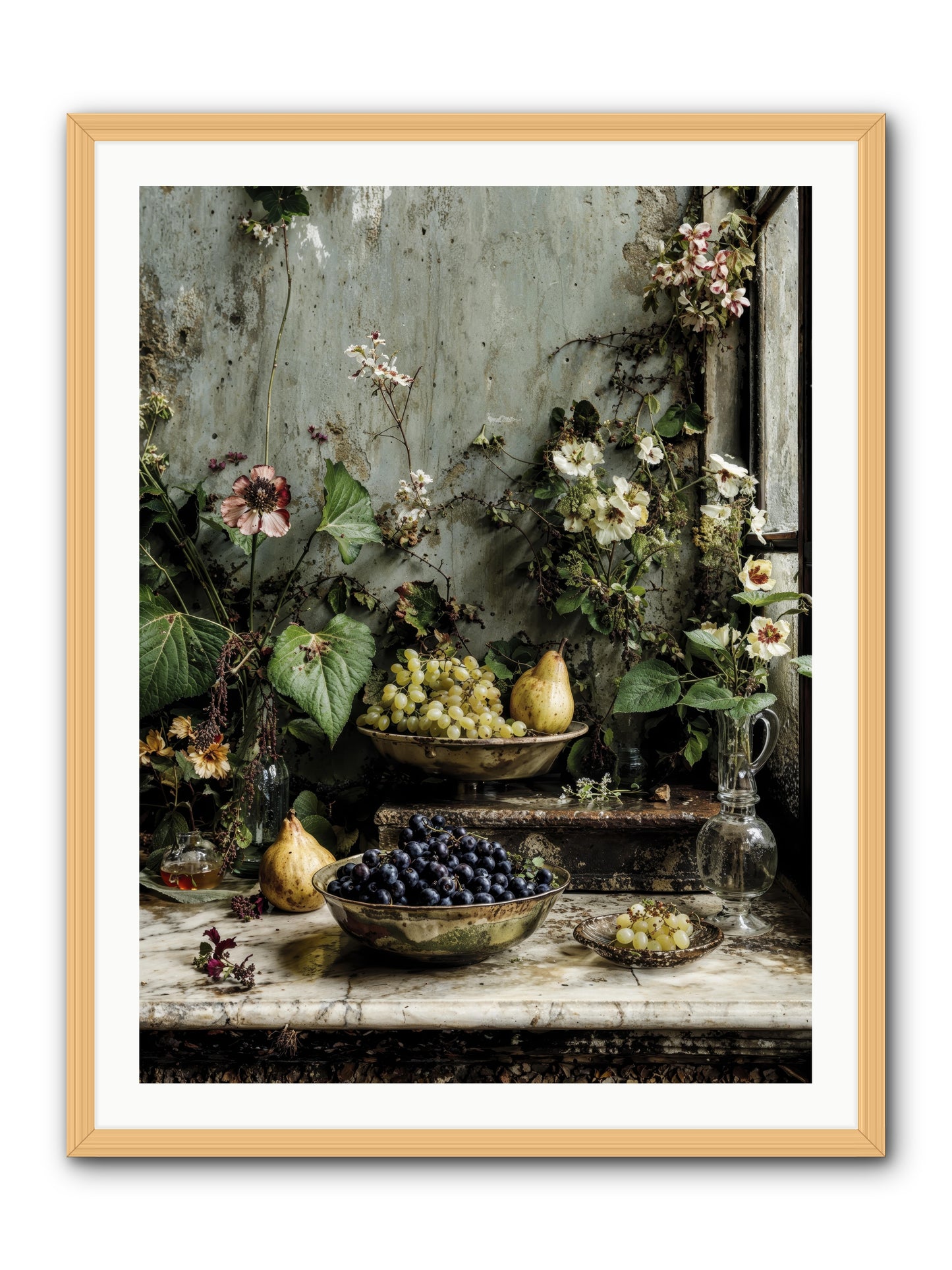 Grace lives askew -- Framed Print - Natural 30x40