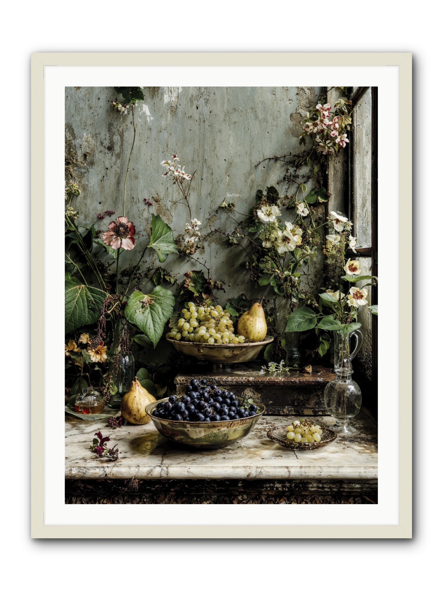 Grace lives askew -- Framed Print - White 30x40