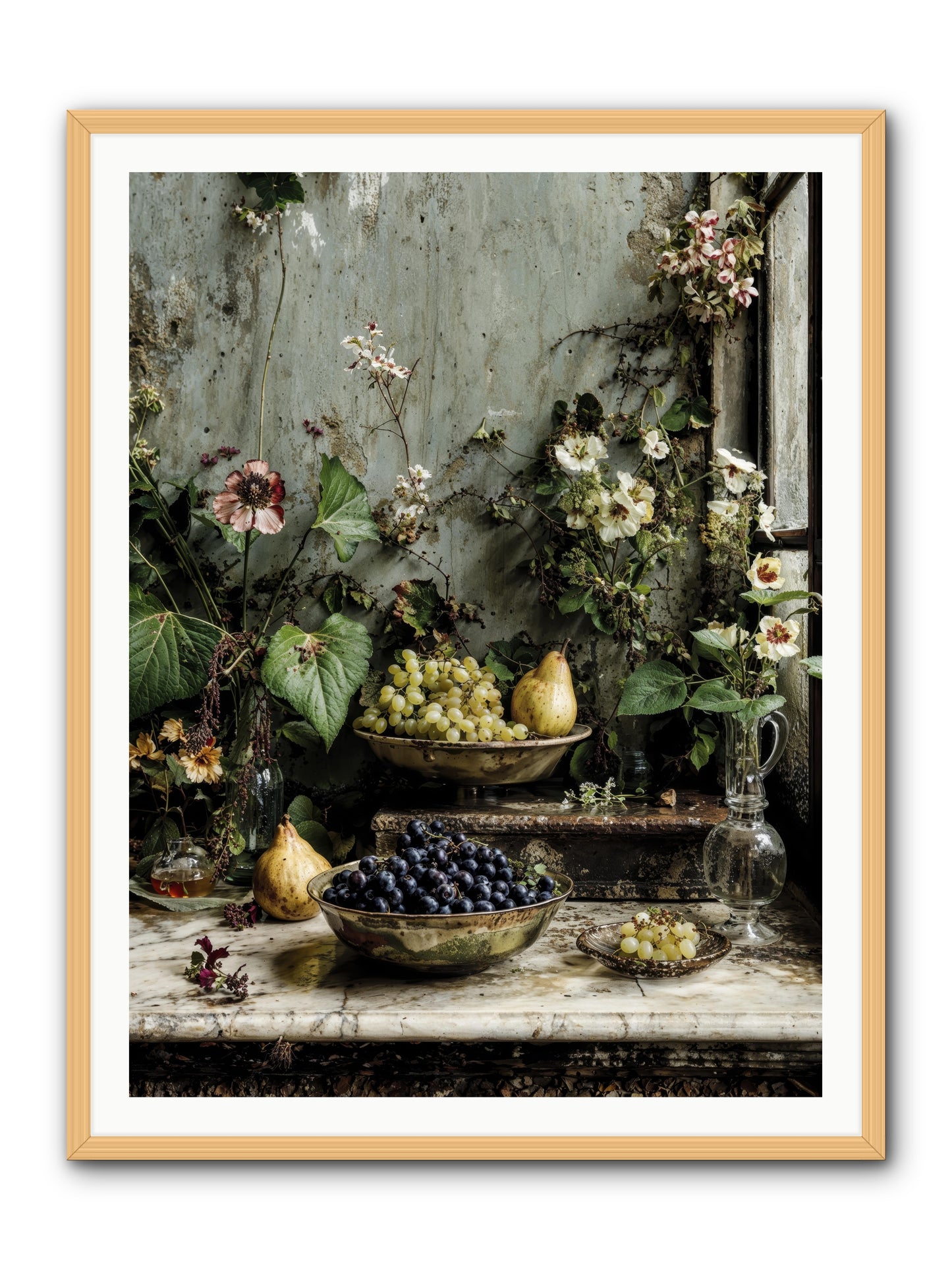 Grace lives askew -- Framed Print - Natural 36x48
