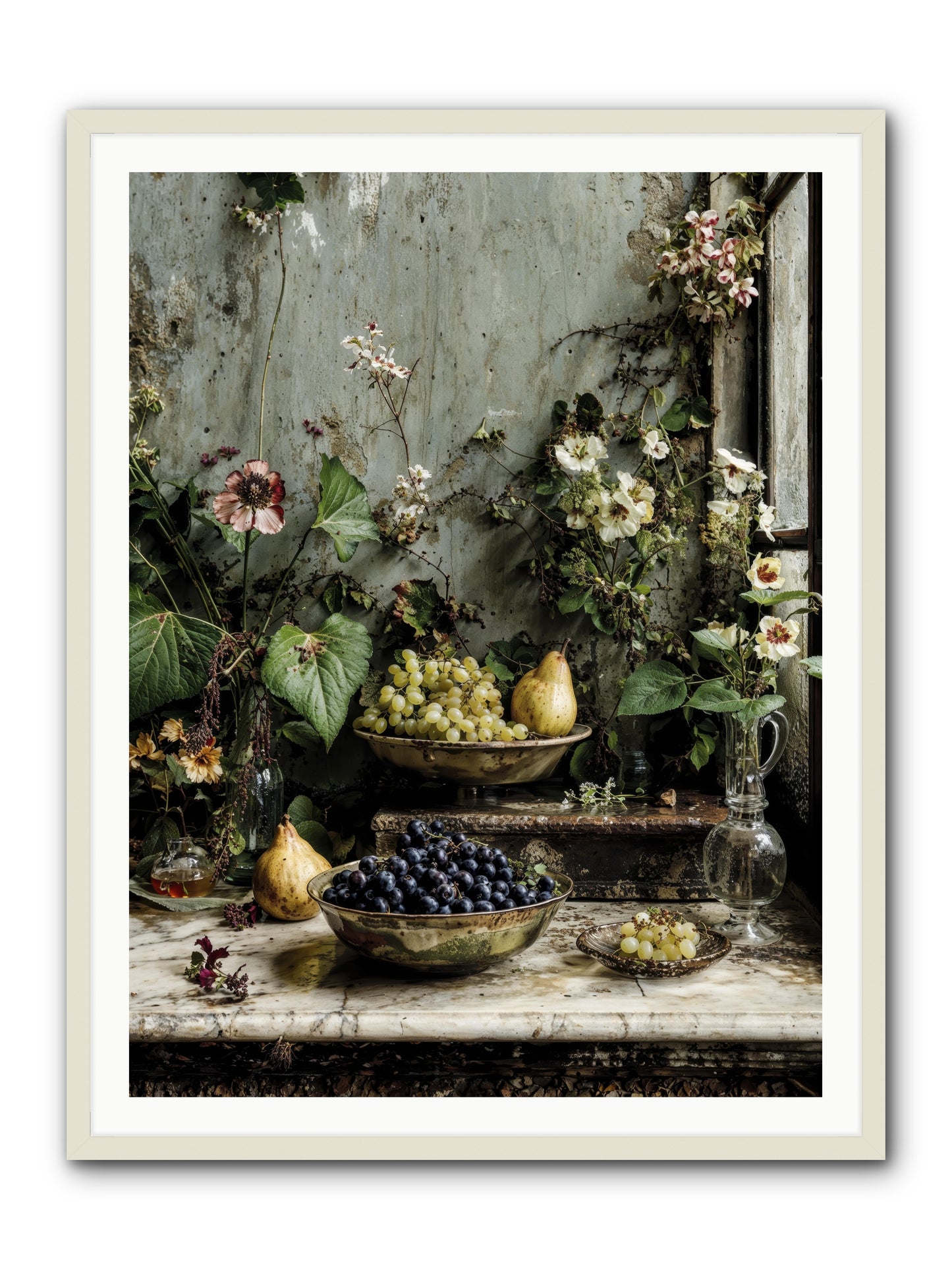 Grace lives askew -- Framed Print - White 36x48