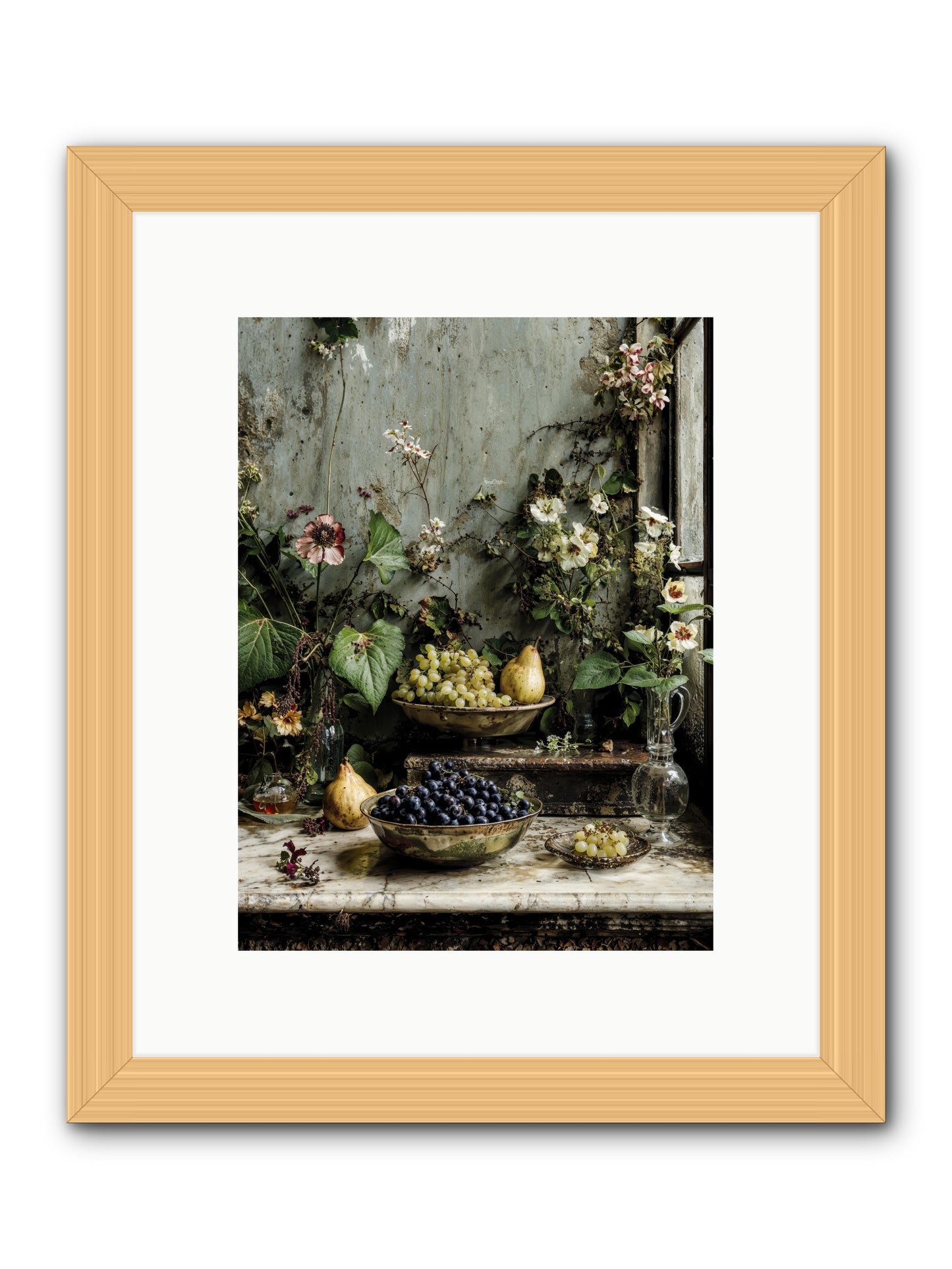 Grace lives askew -- Framed Print - Natural 9x12