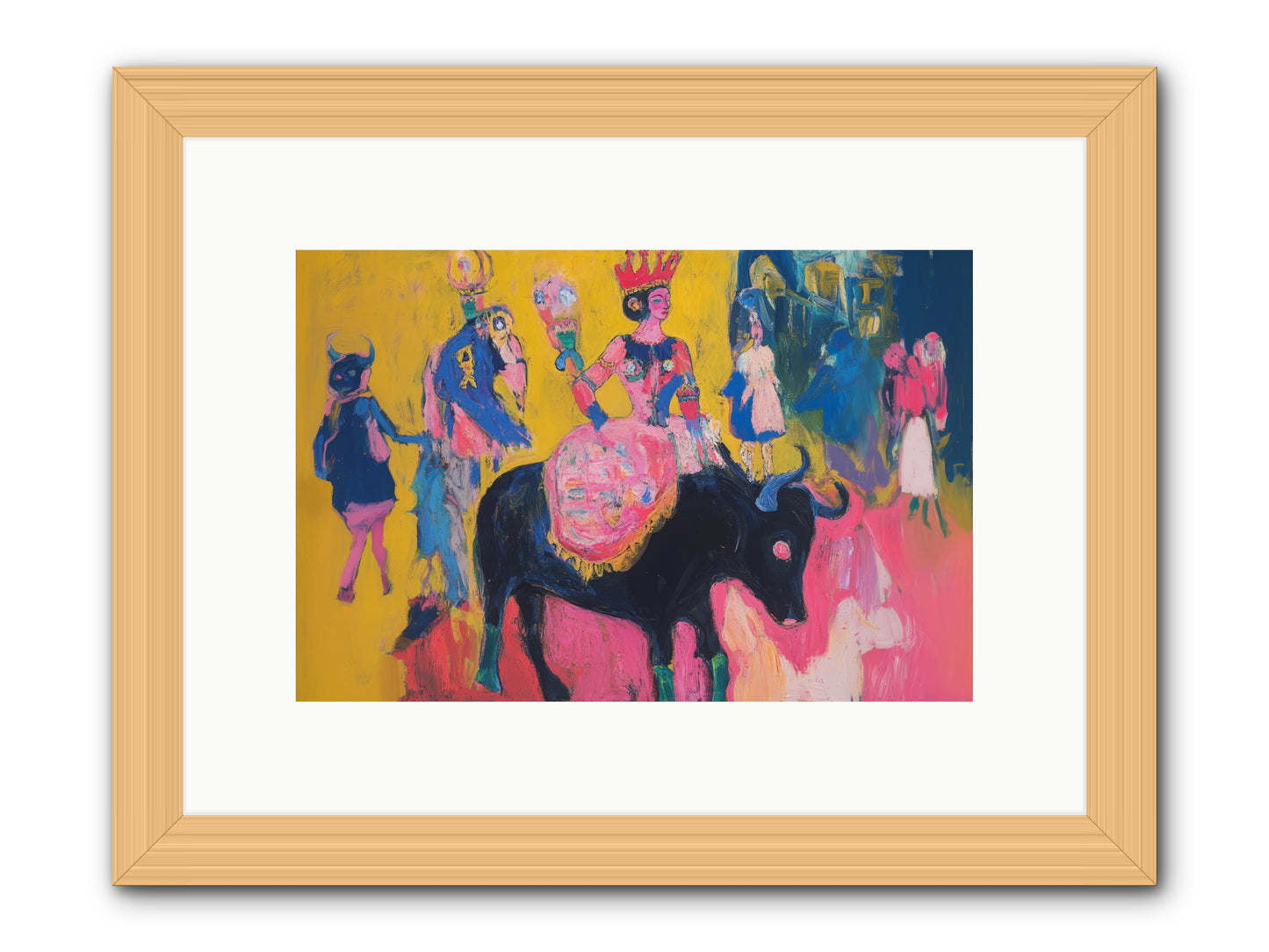 Grand Carnival Hour -- Framed Print - Natural 12x8