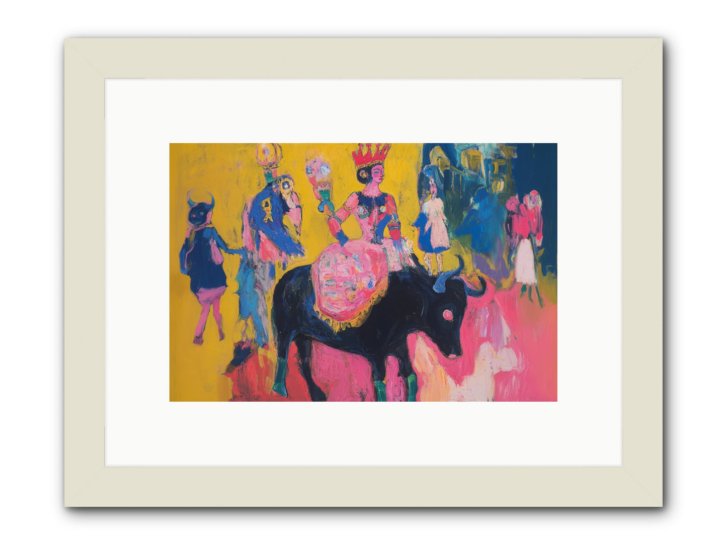 Grand Carnival Hour -- Framed Print - White 12x8