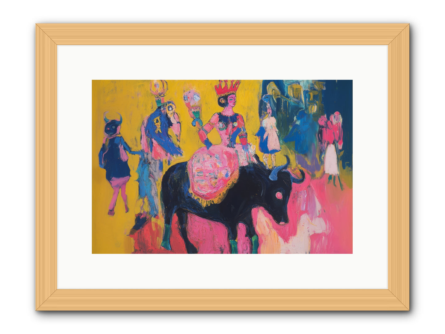 Grand Carnival Hour -- Framed Print - Natural 15x10