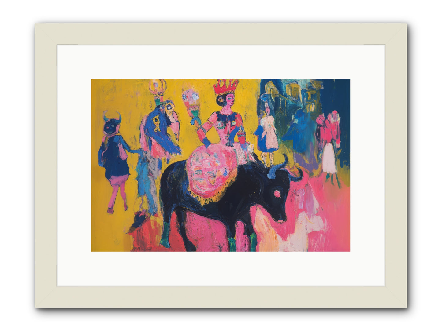 Grand Carnival Hour -- Framed Print - White 15x10