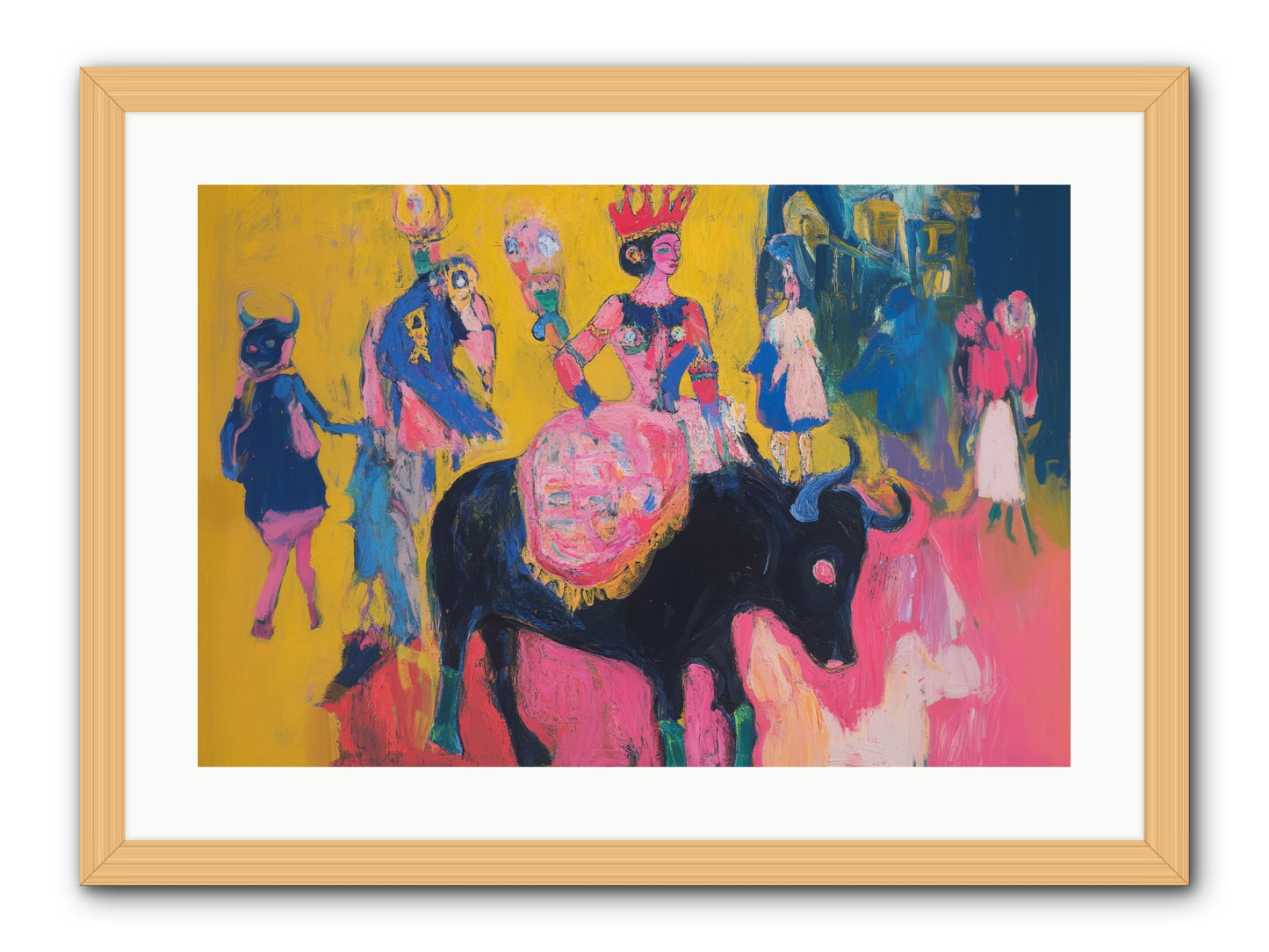 Grand Carnival Hour -- Framed Print - Natural 24x16