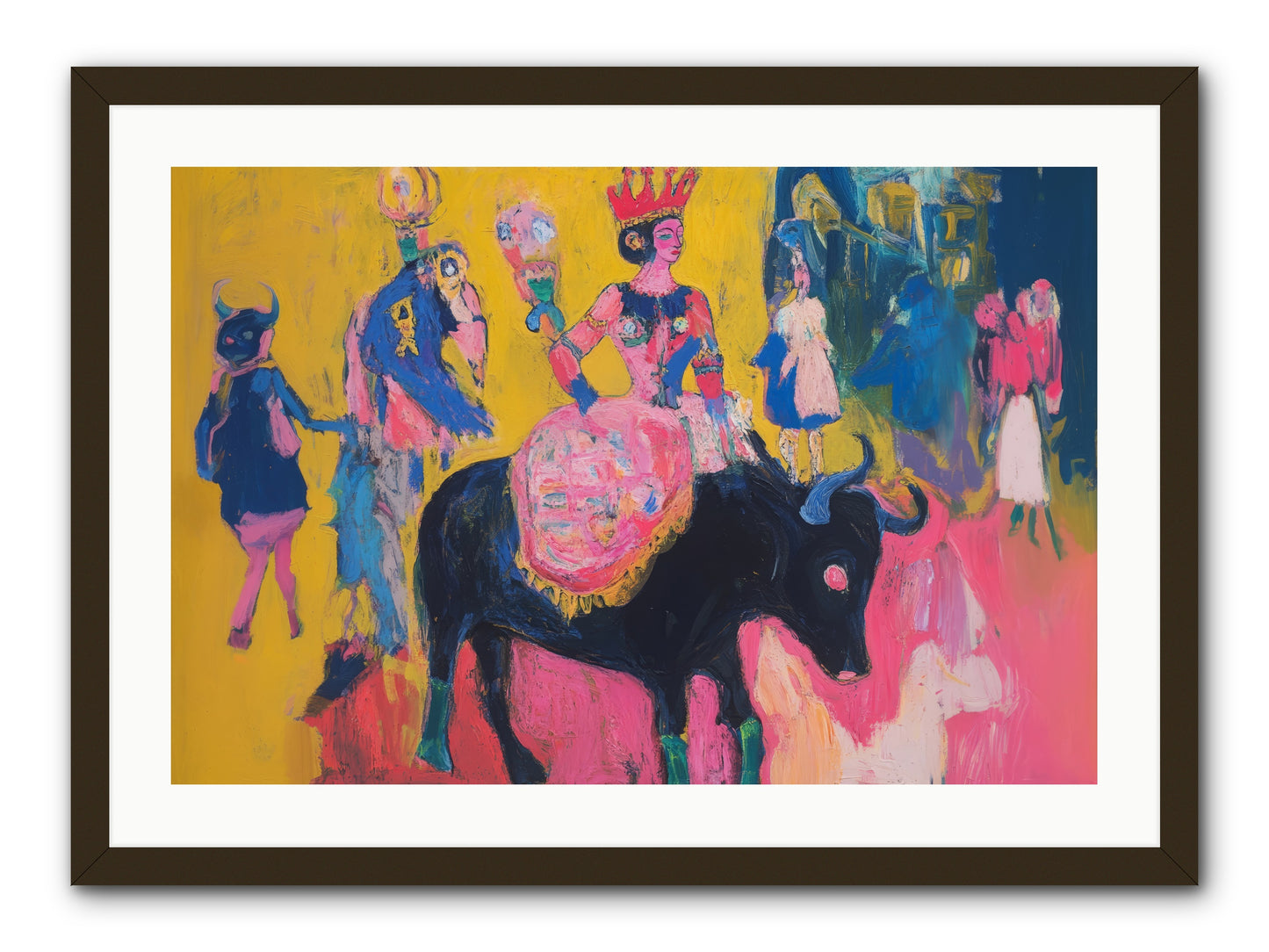 Grand Carnival Hour -- Framed Print - Black 30x20