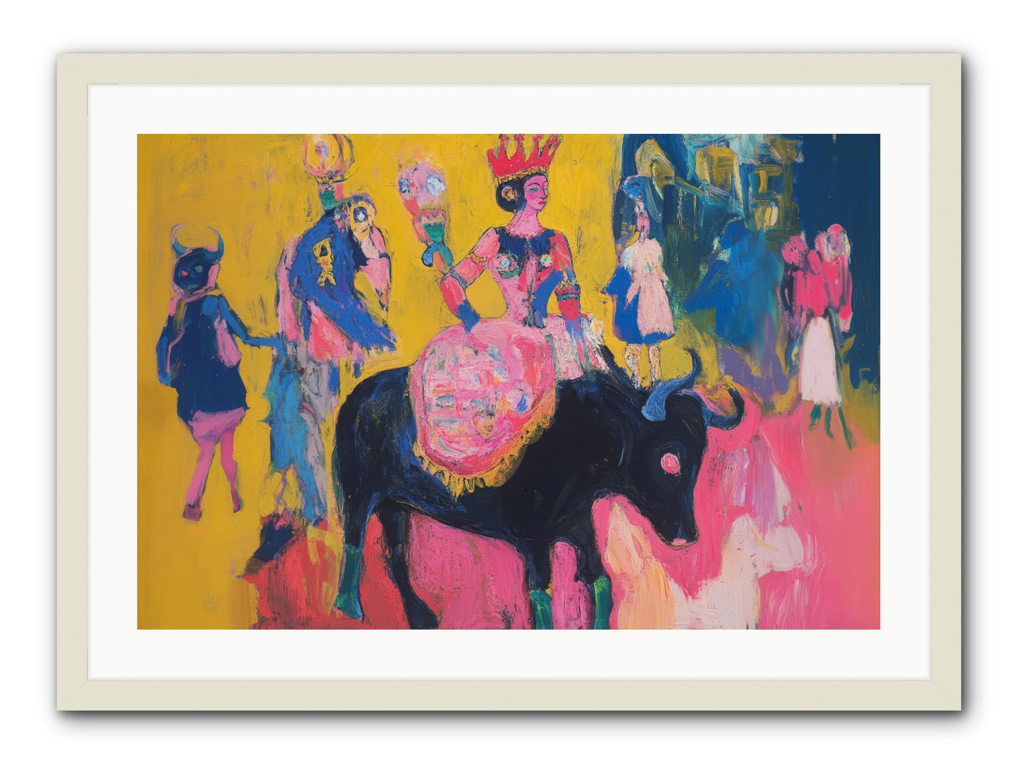 Grand Carnival Hour -- Framed Print - White 30x20