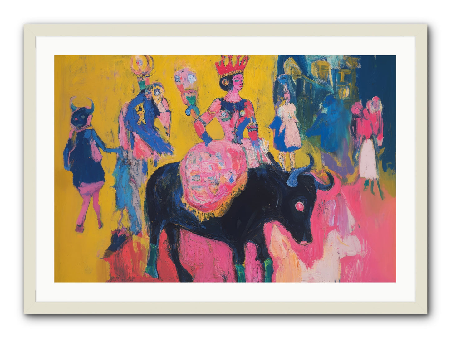 Grand Carnival Hour -- Framed Print - White 36x24