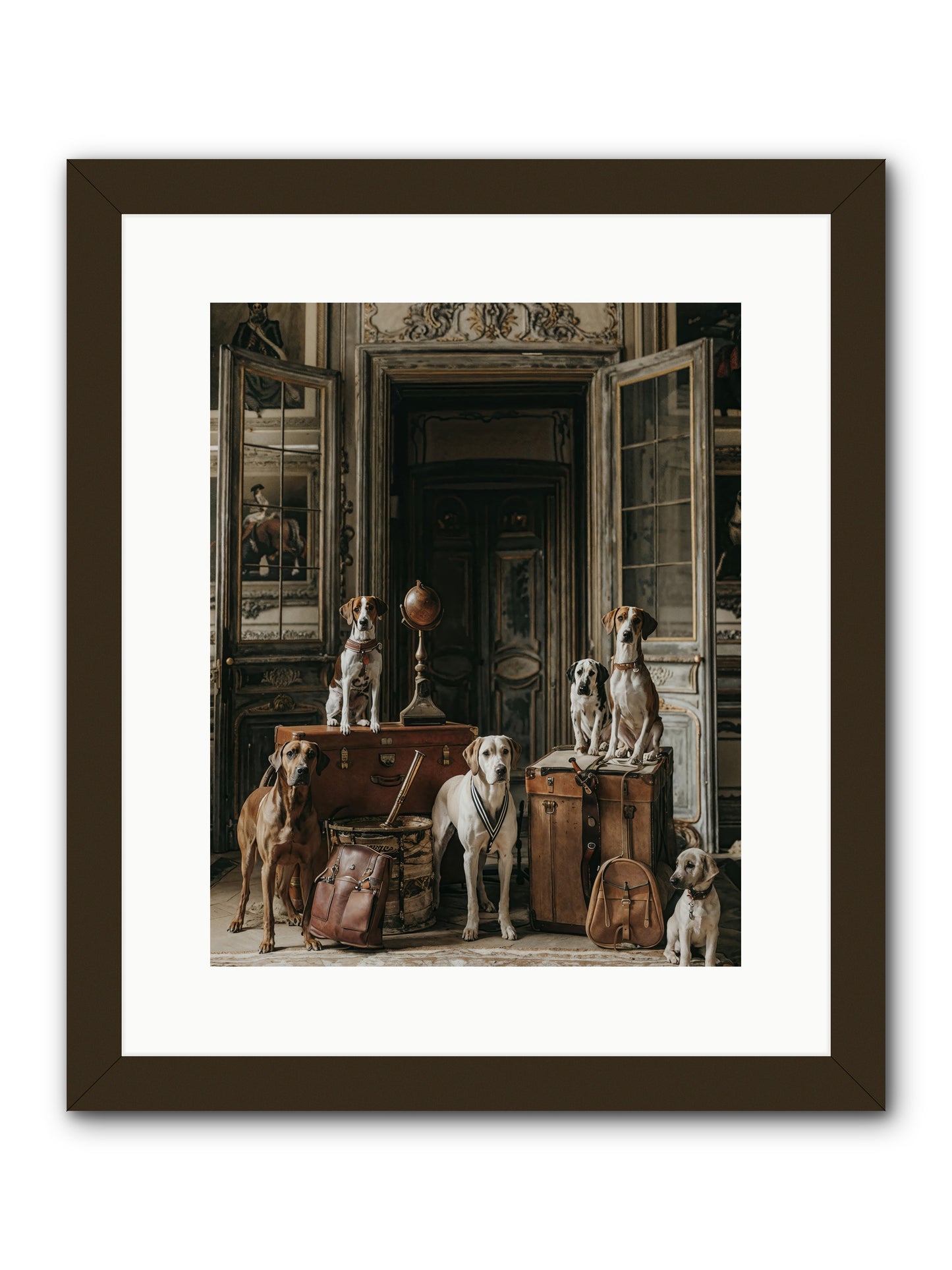 Grand Gathering Of Gentle Mutts -- Framed Print - Black 12x15