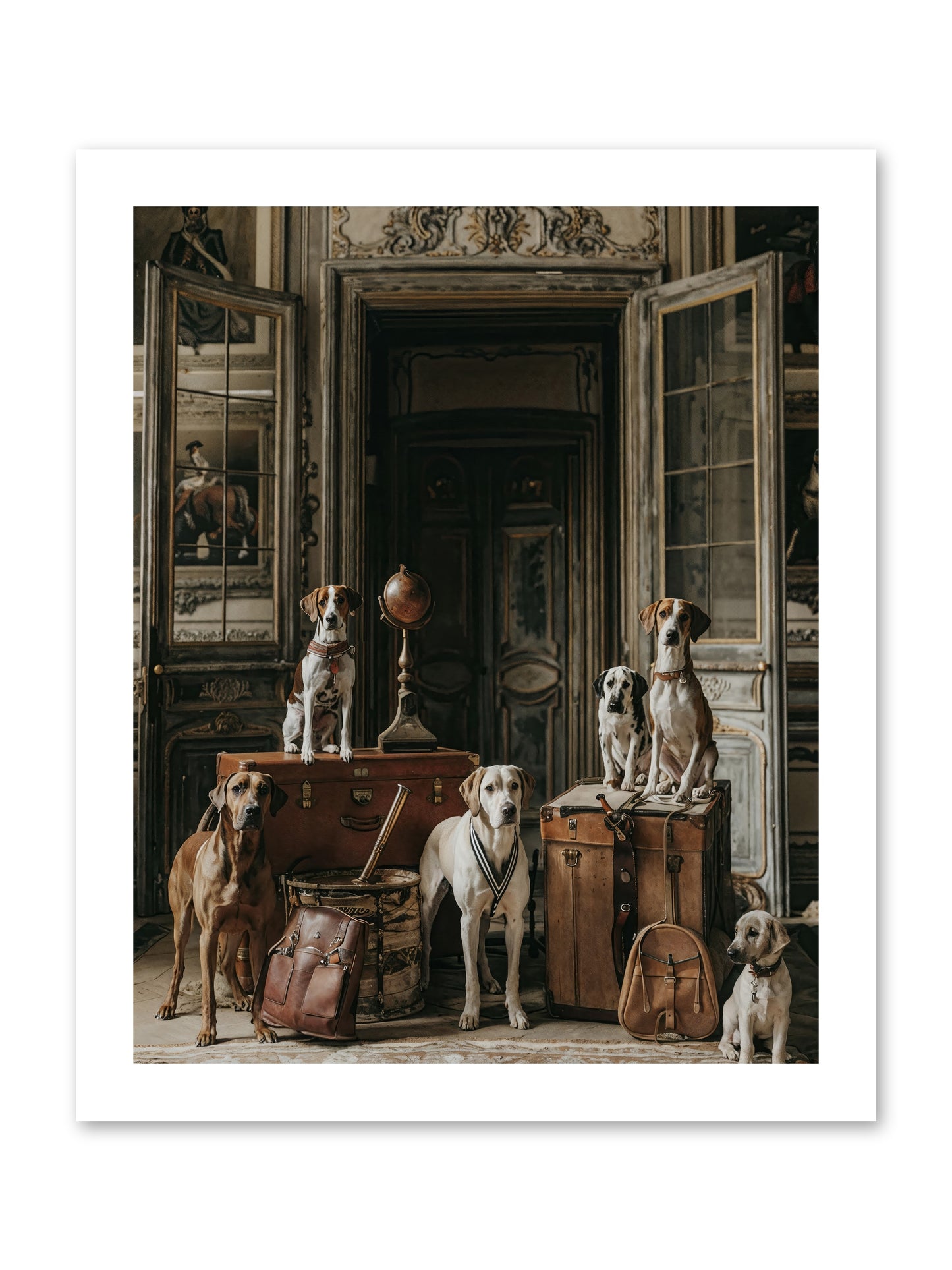 Grand Gathering Of Gentle Mutts -- Loose Canvas Print 12x15