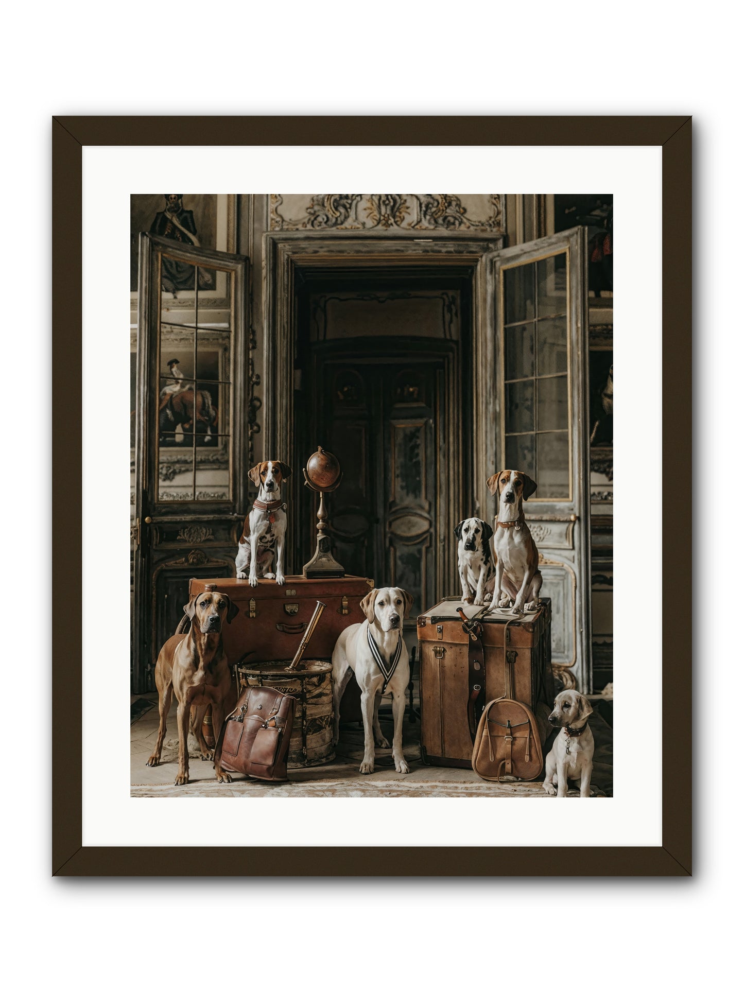 Grand Gathering Of Gentle Mutts -- Framed Print - Black 20x25