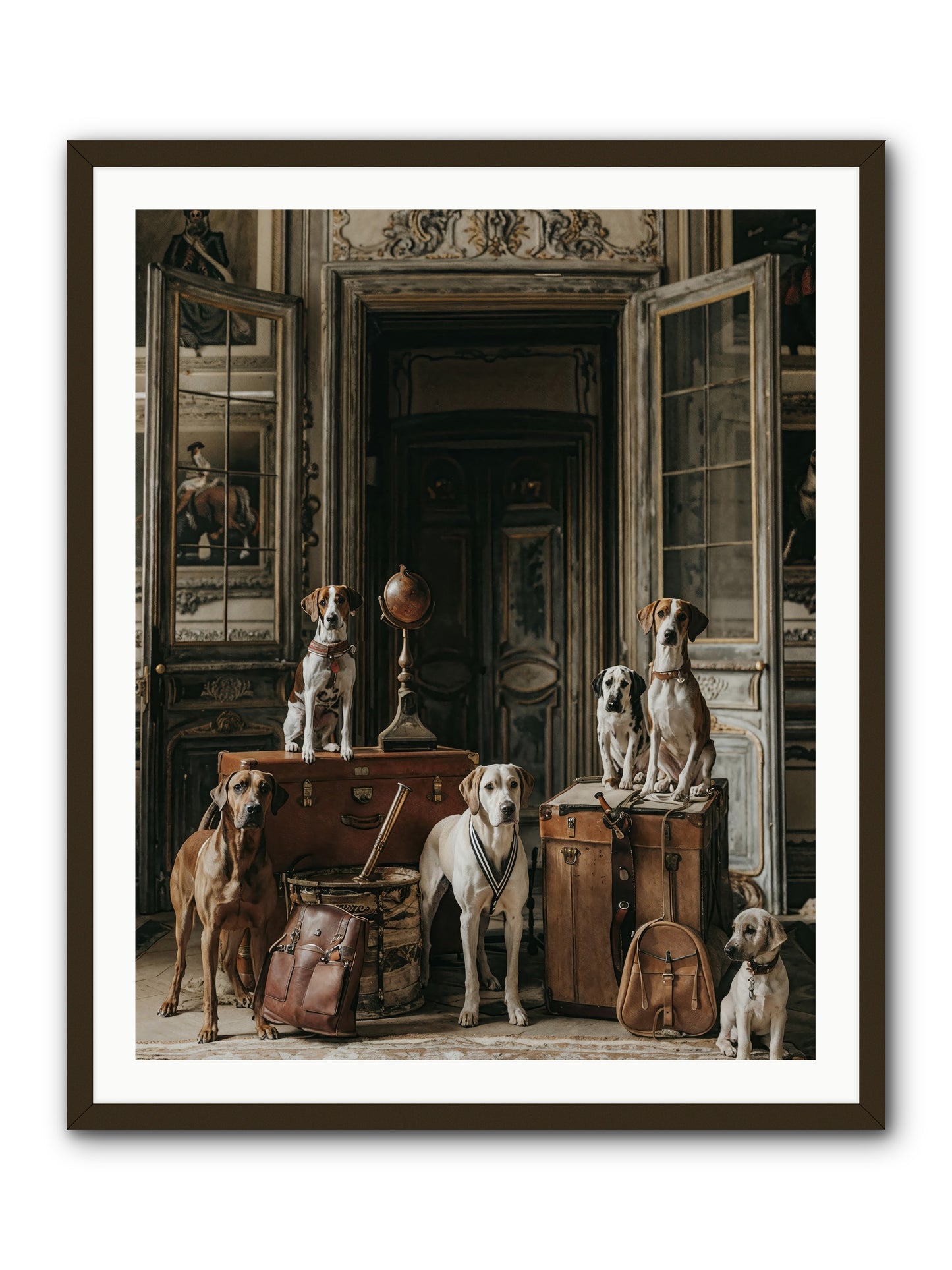 Grand Gathering Of Gentle Mutts -- Framed Print - Black 32x40