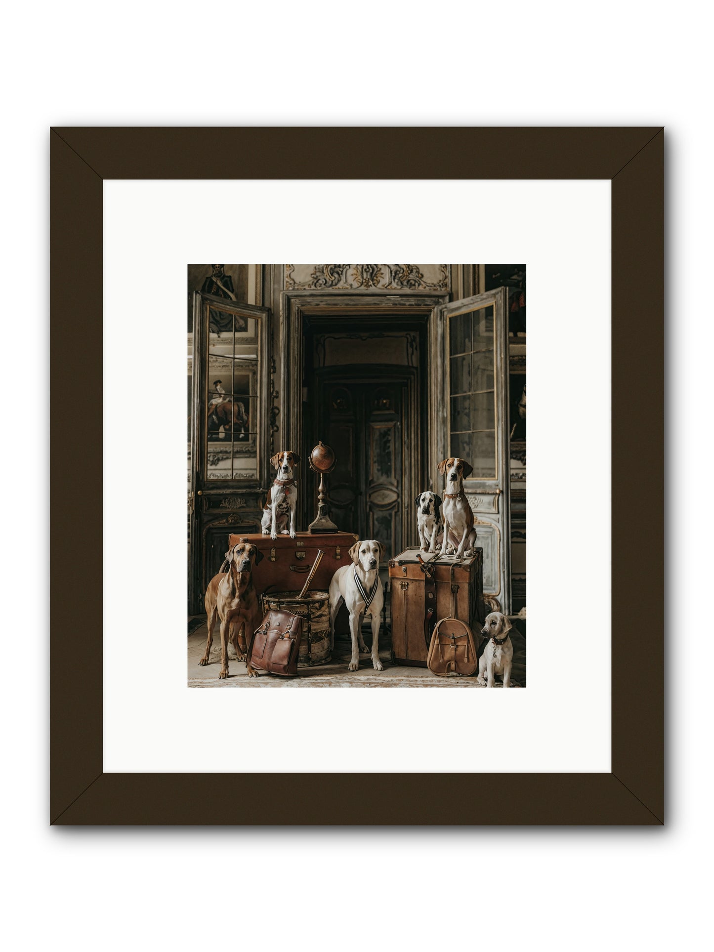 Grand Gathering Of Gentle Mutts -- Framed Print - Black 8x10