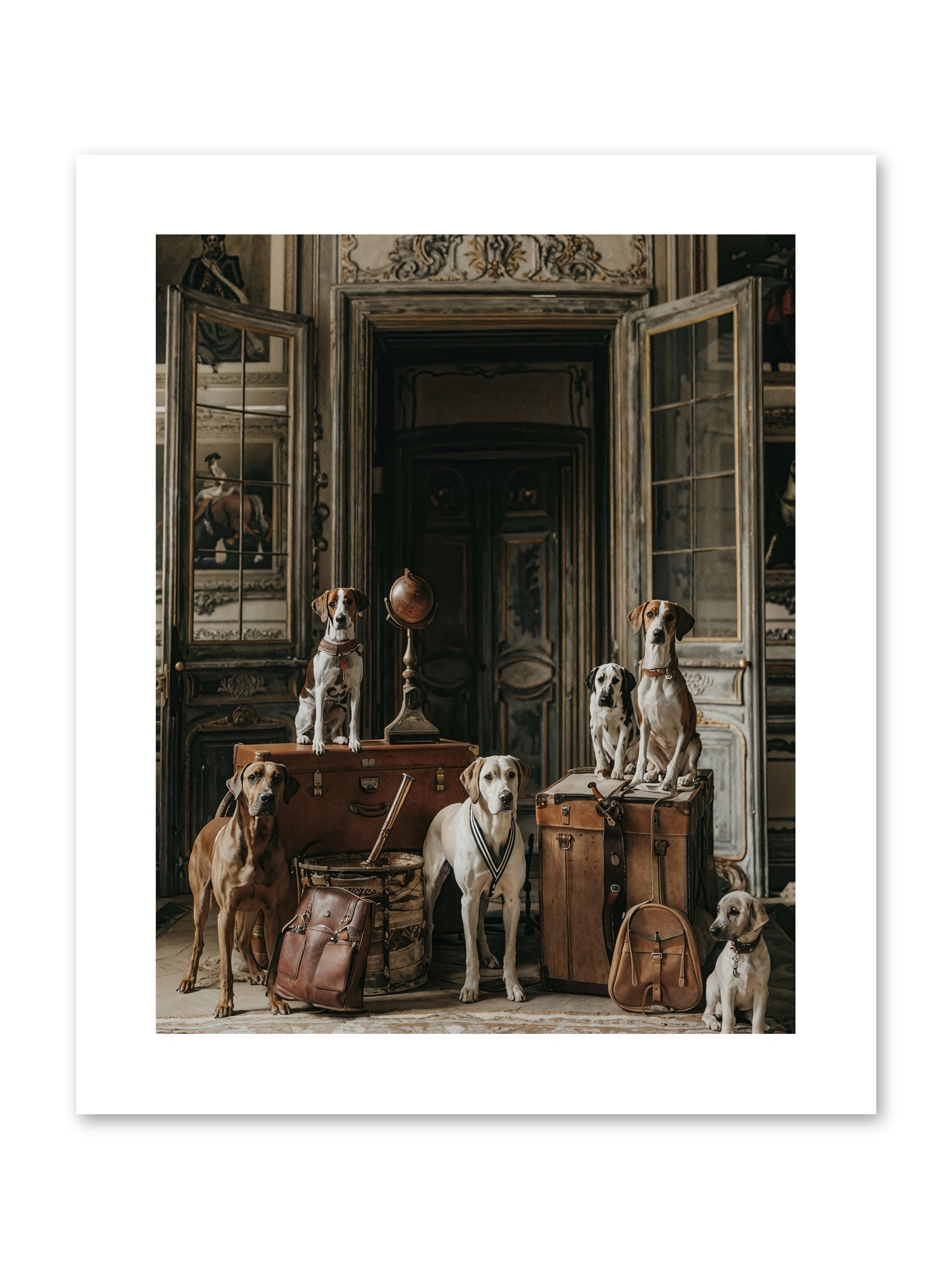 Grand Gathering Of Gentle Mutts -- Loose Canvas Print 8x10