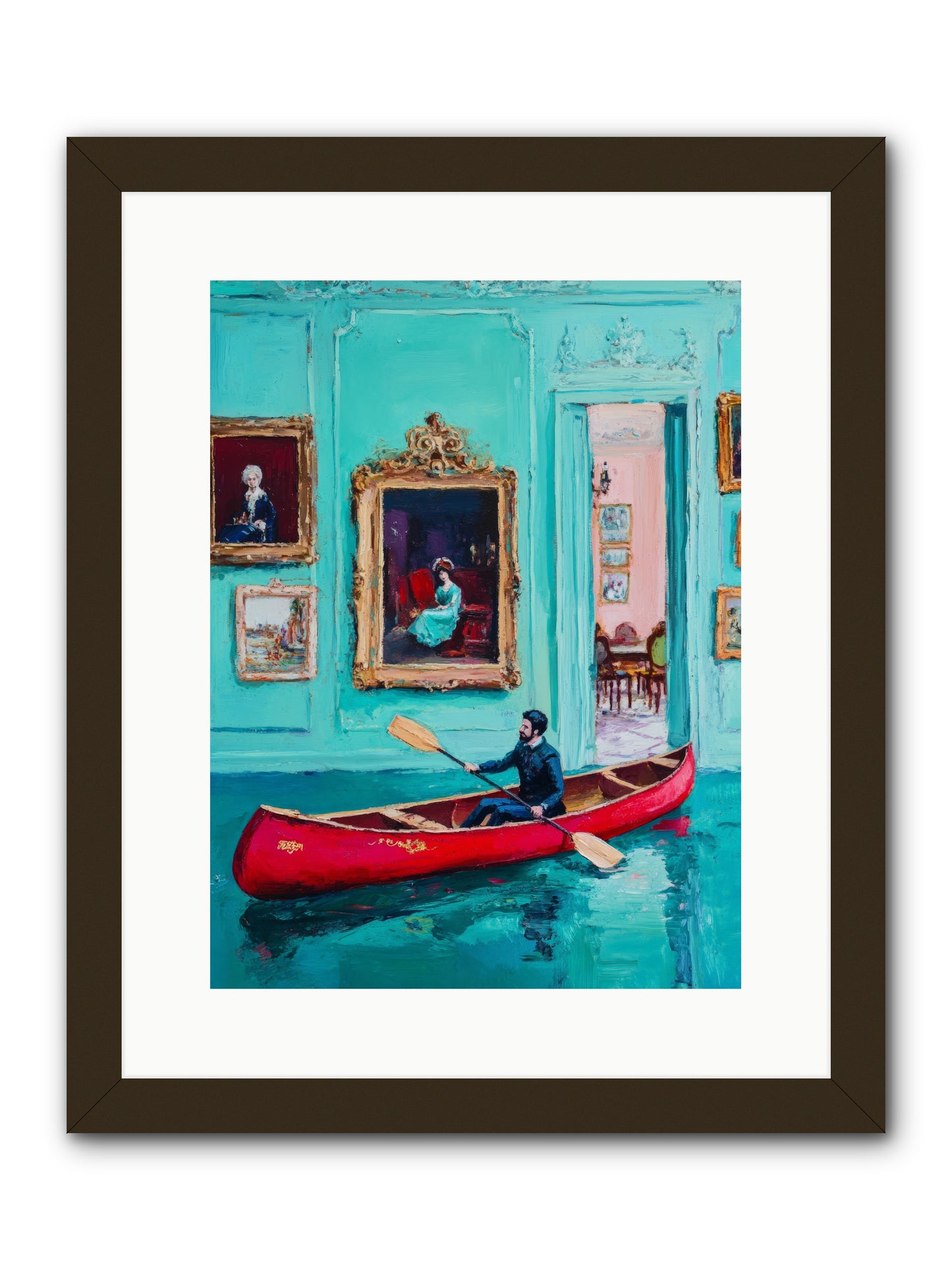 Grand Salon River Society-REZ2 -- Framed Print - Black 12x16