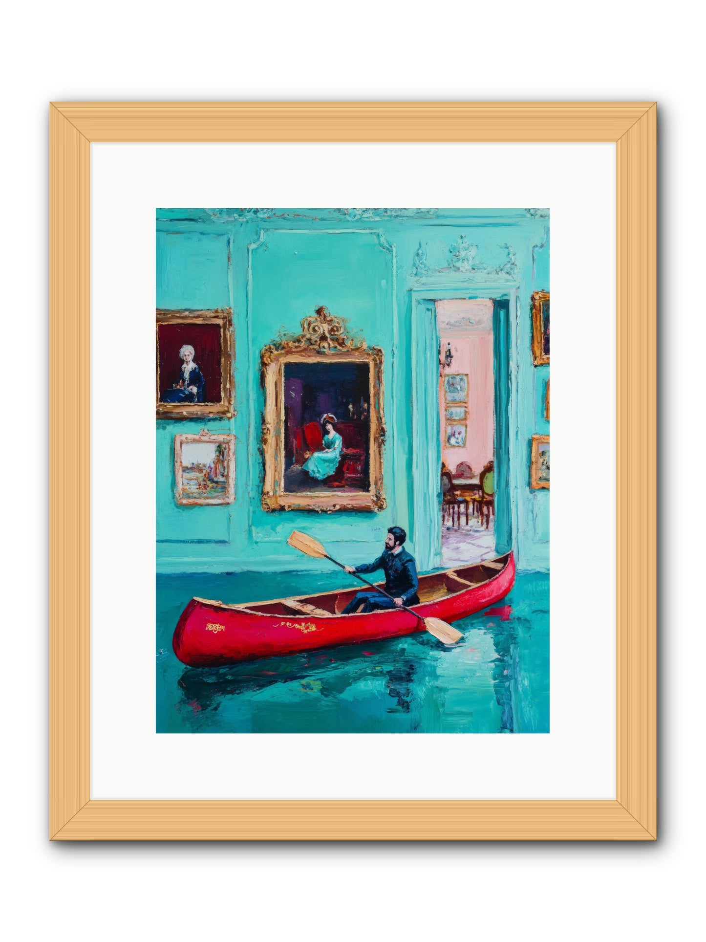 Grand Salon River Society-REZ2 -- Framed Print - Natural 12x16