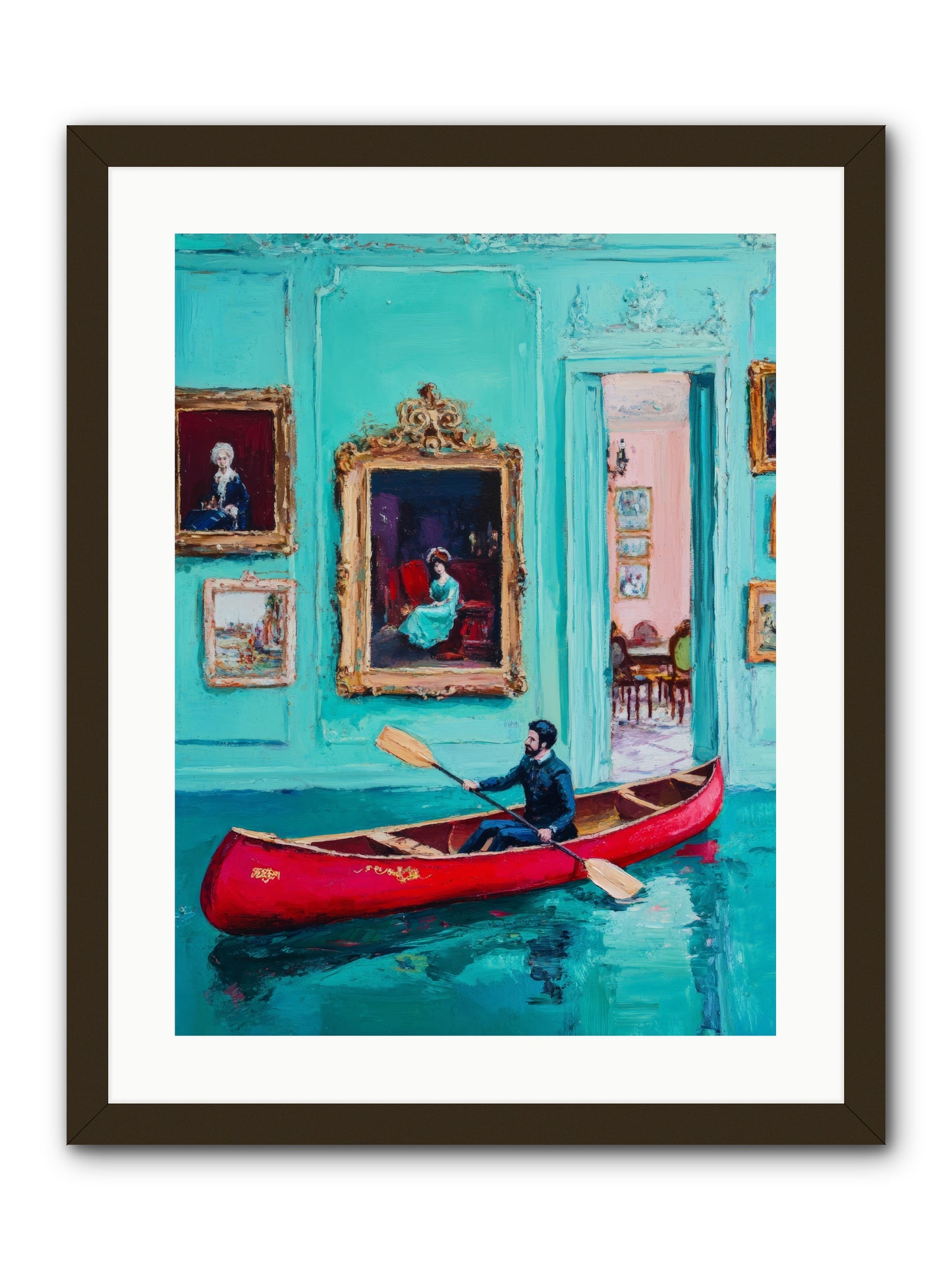 Grand Salon River Society-REZ2 -- Framed Print - Black 18x24