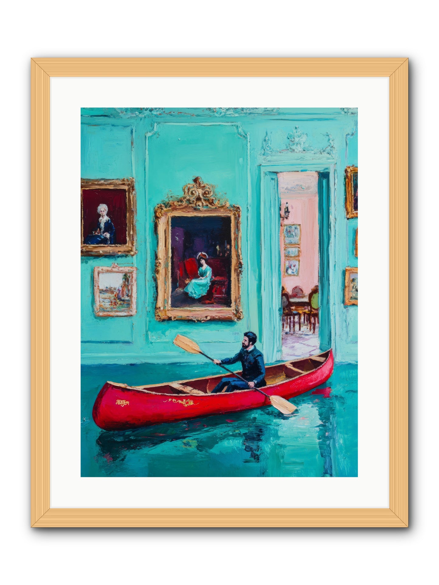 Grand Salon River Society-REZ2 -- Framed Print - Natural 18x24