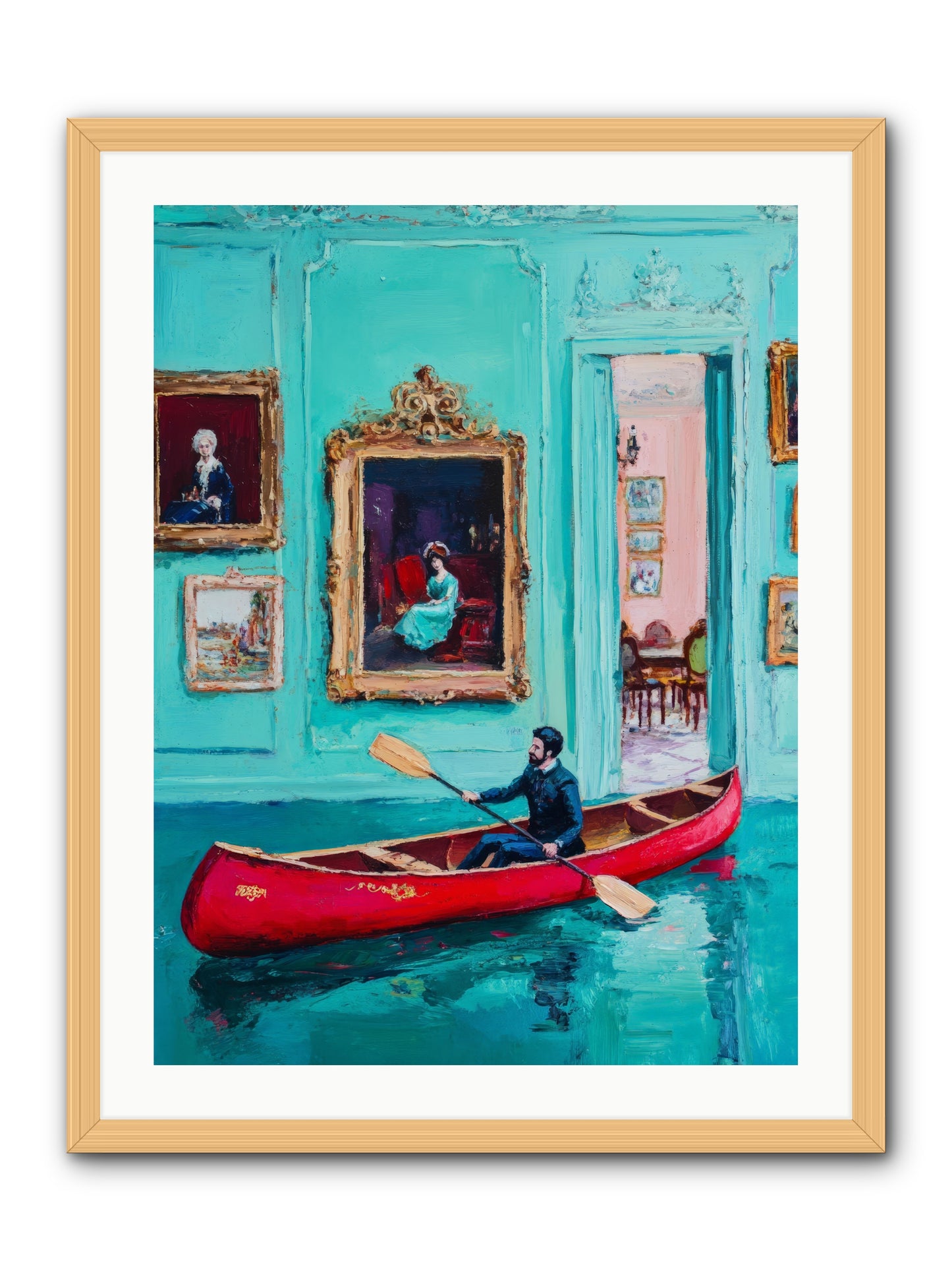 Grand Salon River Society-REZ2 -- Framed Print - Natural 24x32