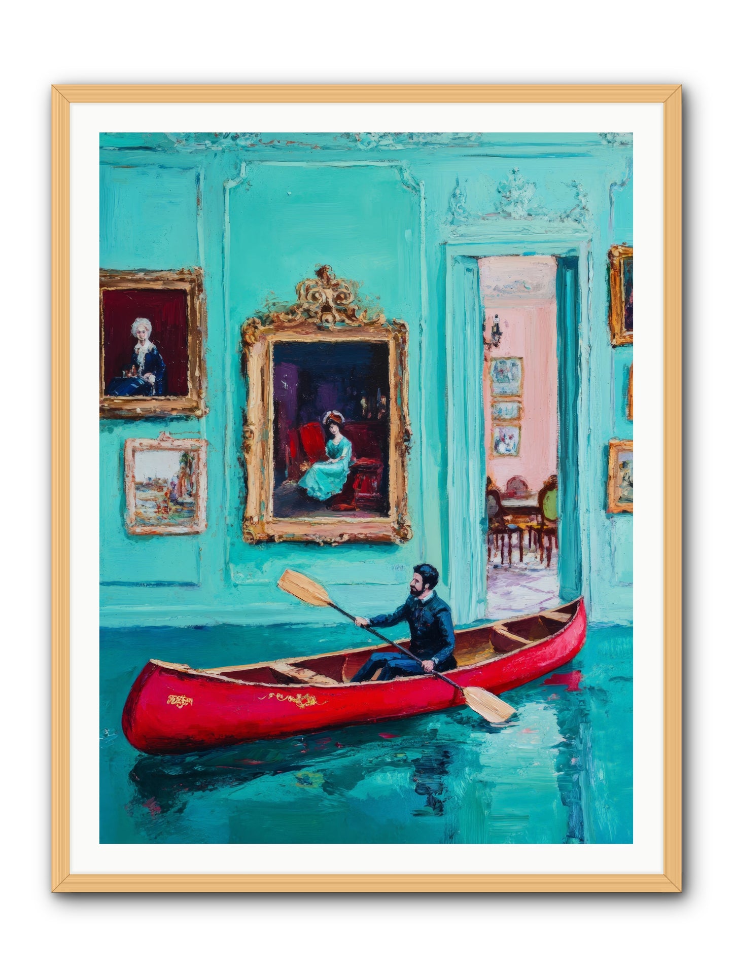 Grand Salon River Society-REZ2 -- Framed Print - Natural 36x48