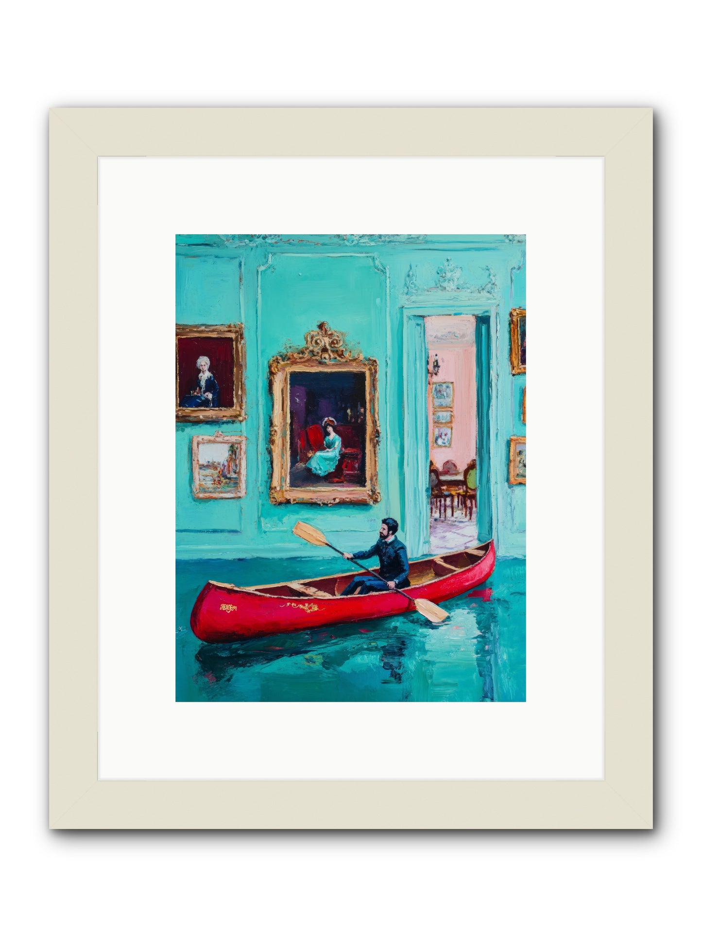 Grand Salon River Society-REZ2 -- Framed Print - White 9x12