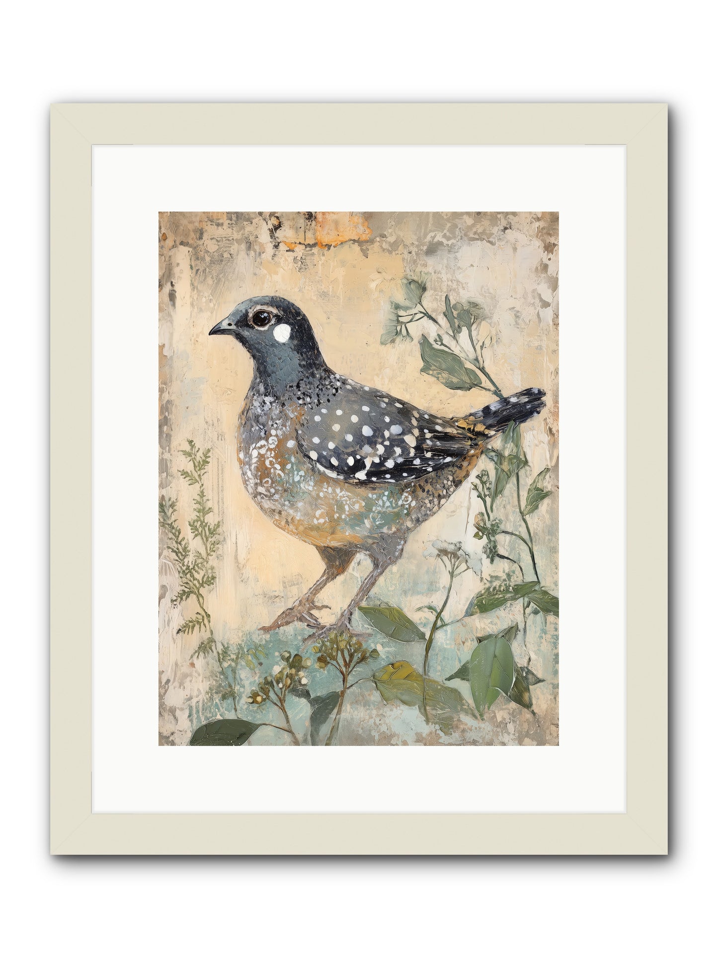 Grassland Jewel -- Framed Print - White 12x16