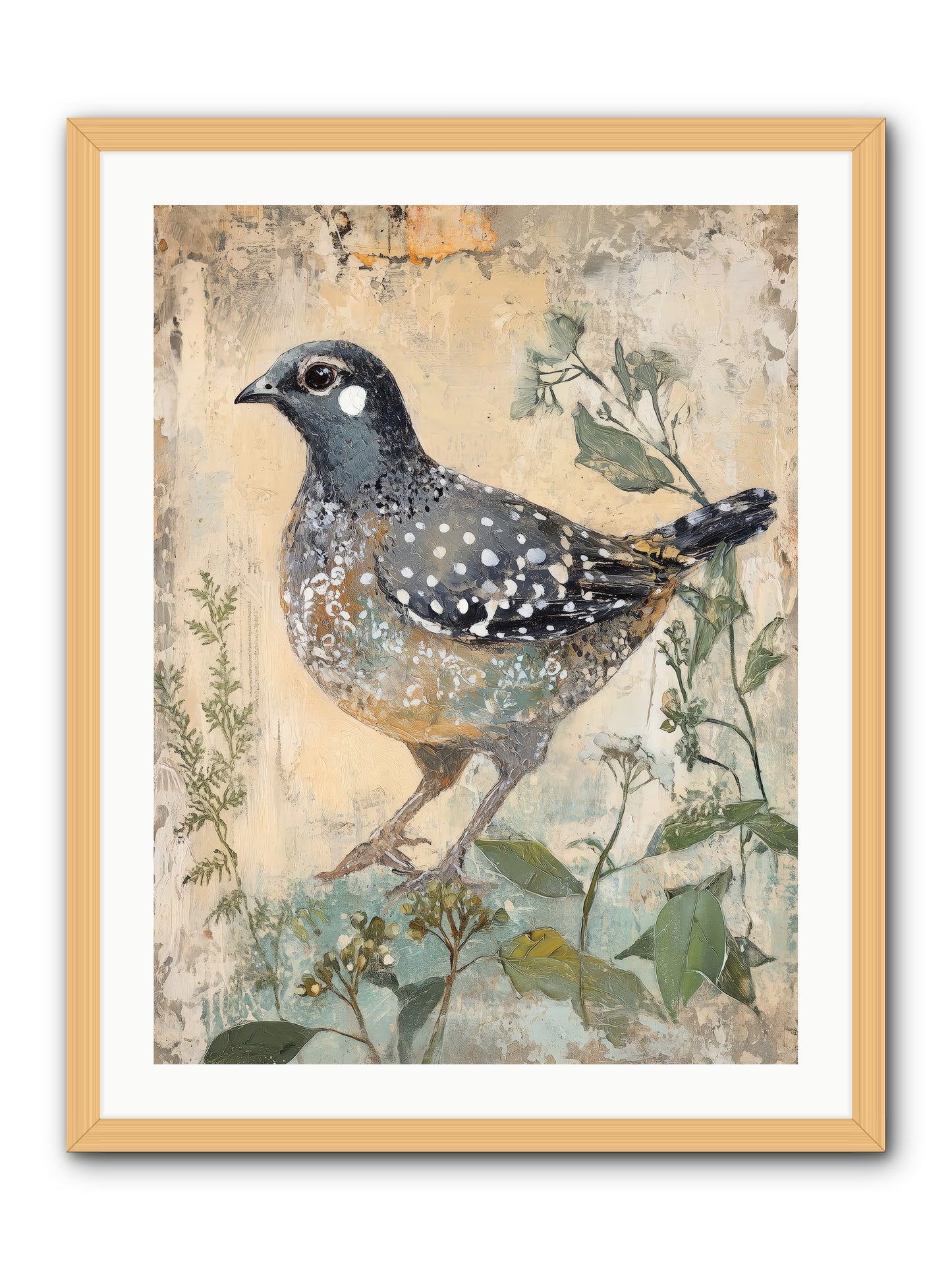 Grassland Jewel -- Framed Print - Natural 24x32