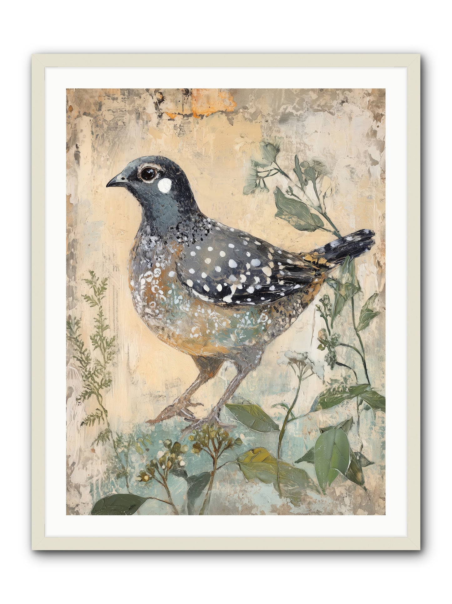 Grassland Jewel -- Framed Print - White 30x40
