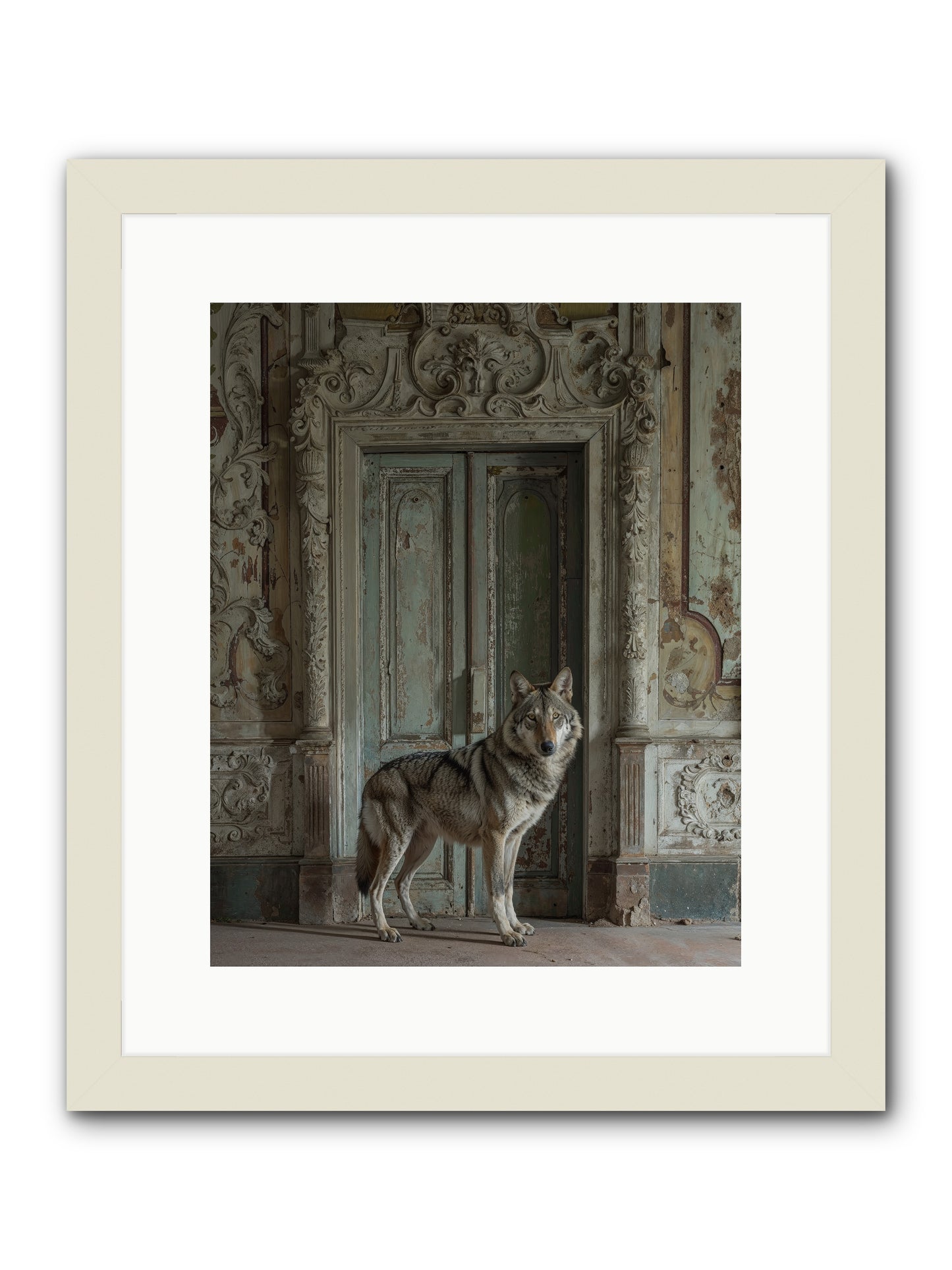 Grey Phantom Of Misty Realms -- Framed Print - White 12x15