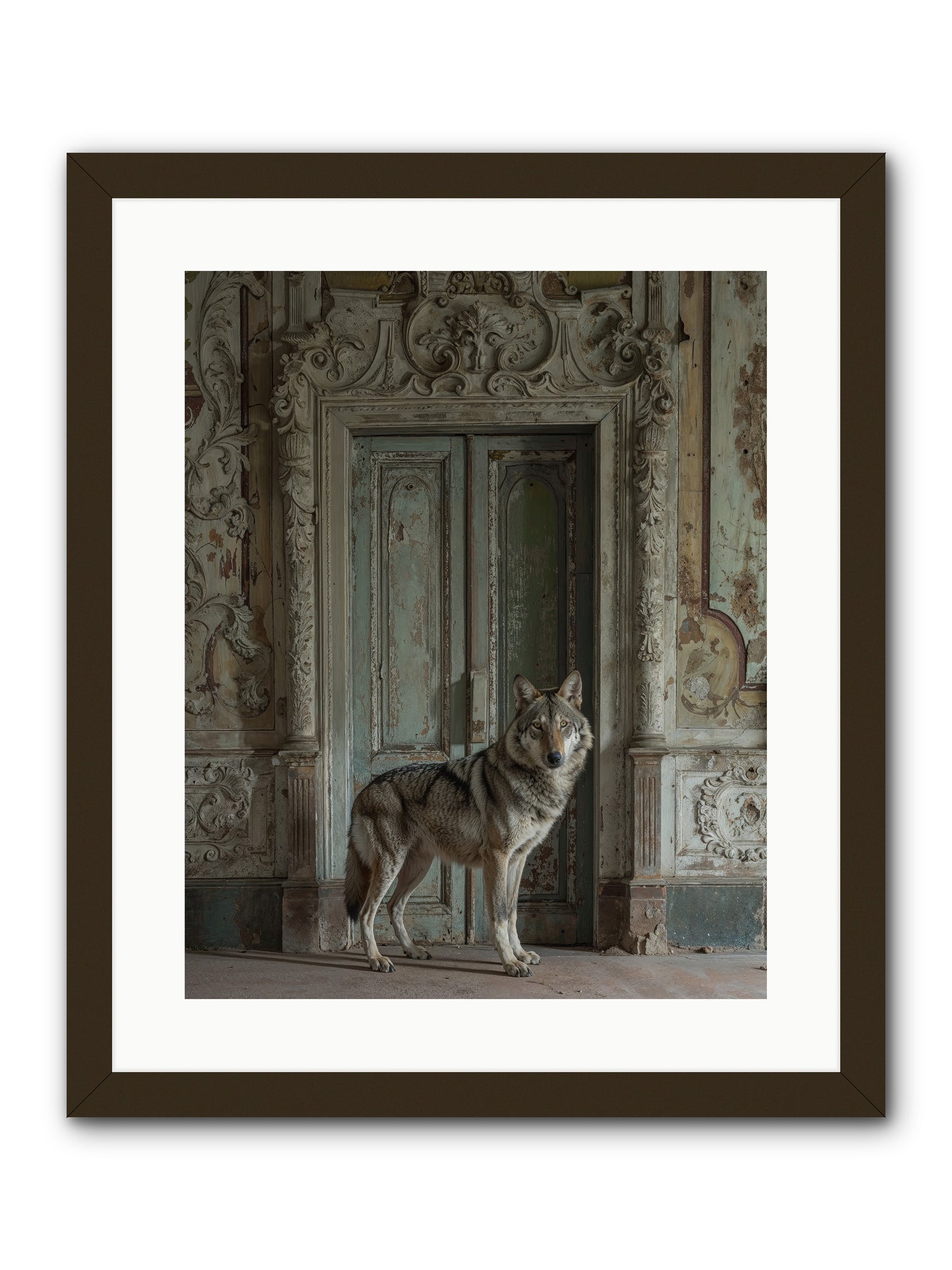 Grey Phantom Of Misty Realms -- Framed Print - Black 16x20