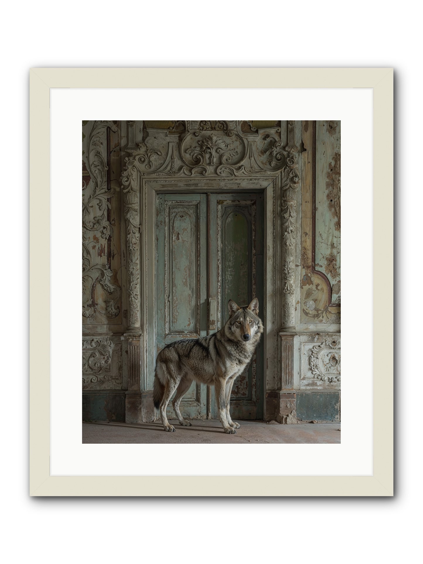 Grey Phantom Of Misty Realms -- Framed Print - White 16x20
