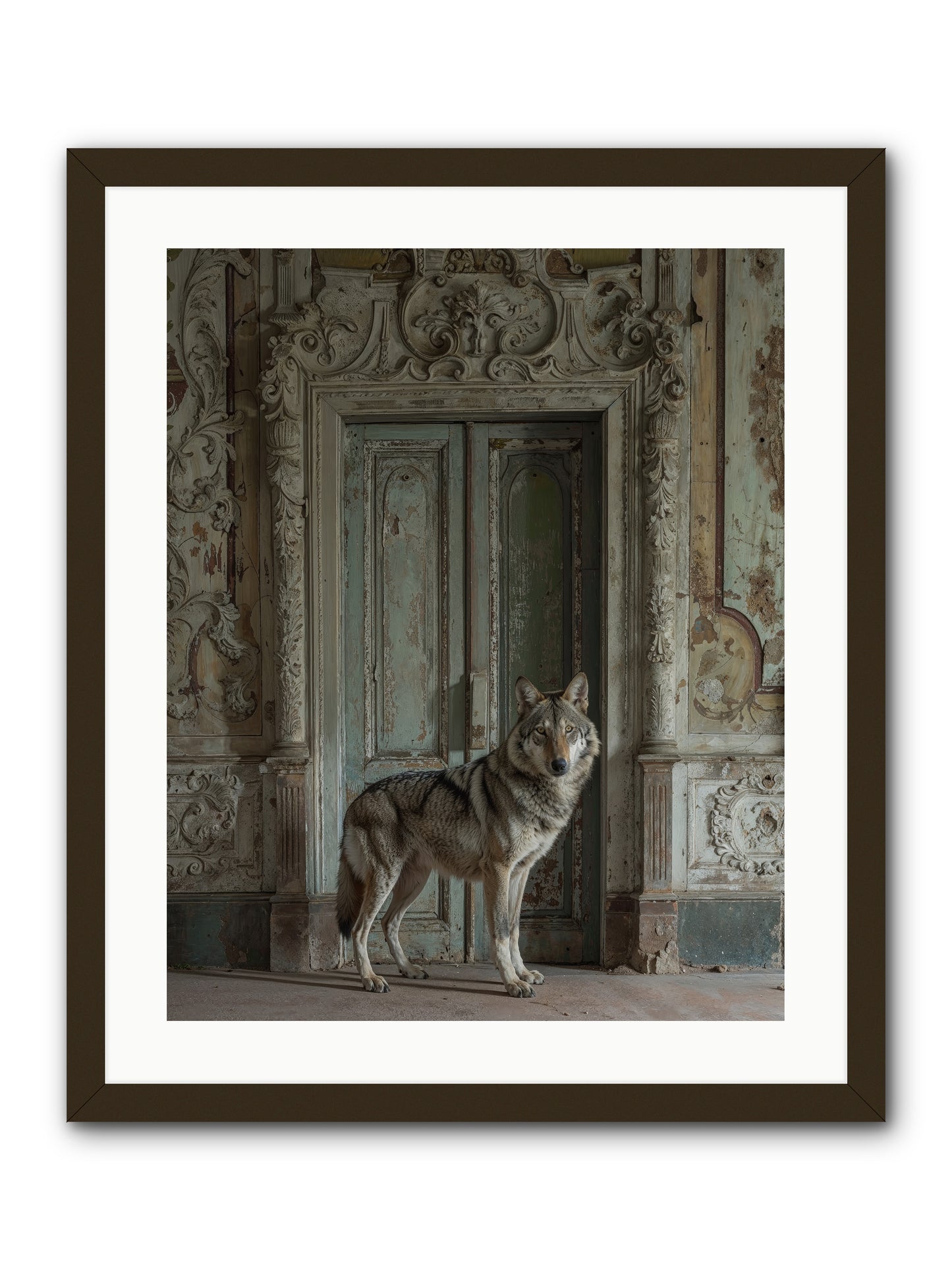 Grey Phantom Of Misty Realms -- Framed Print - Black 20x25