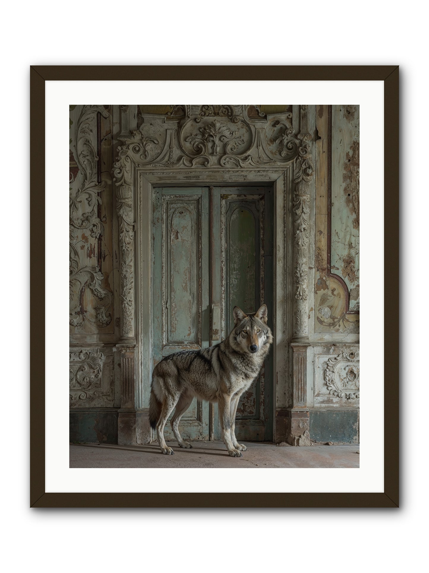 Grey Phantom Of Misty Realms -- Framed Print - Black 24x30