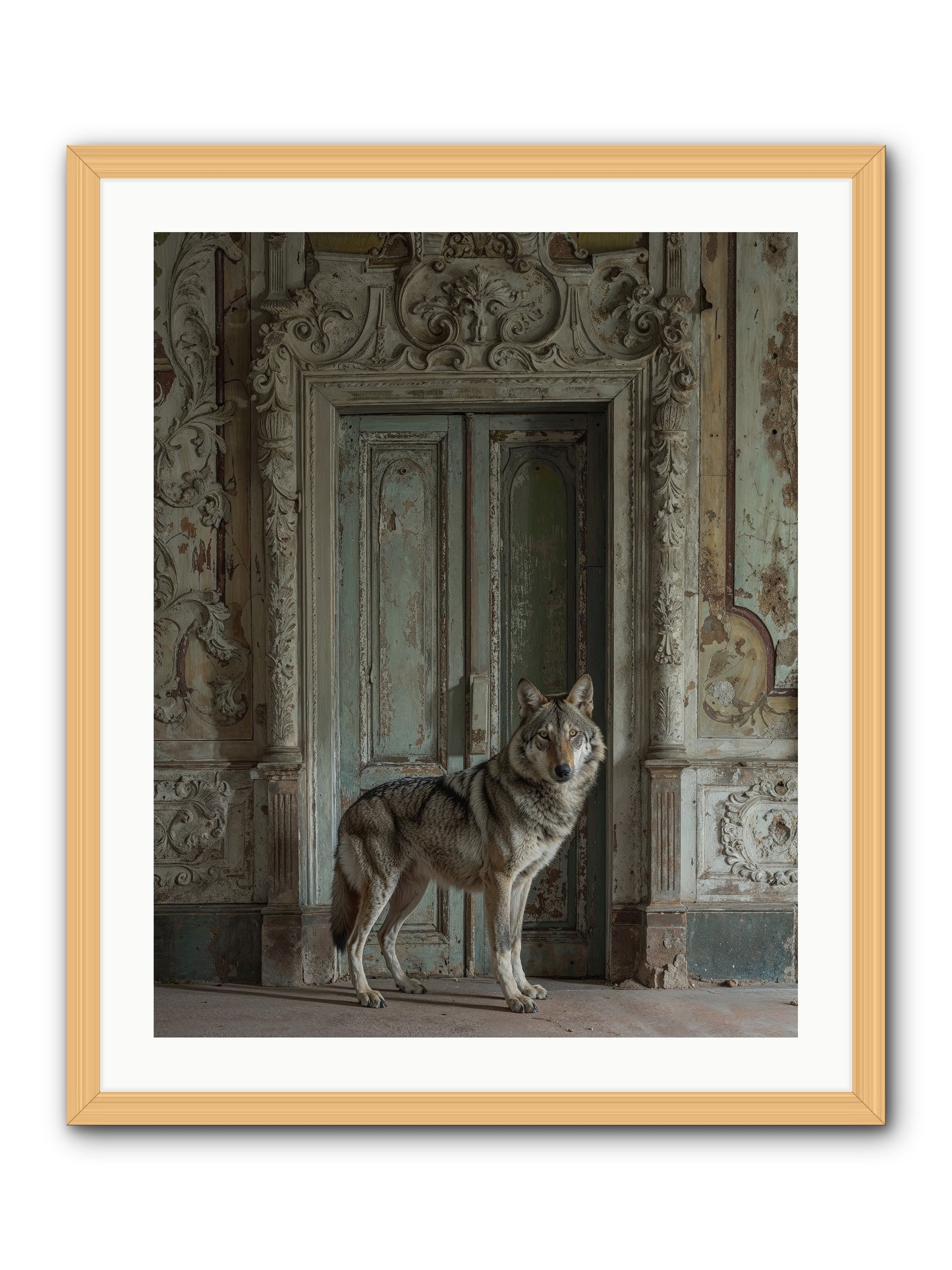 Grey Phantom Of Misty Realms -- Framed Print - Natural 24x30