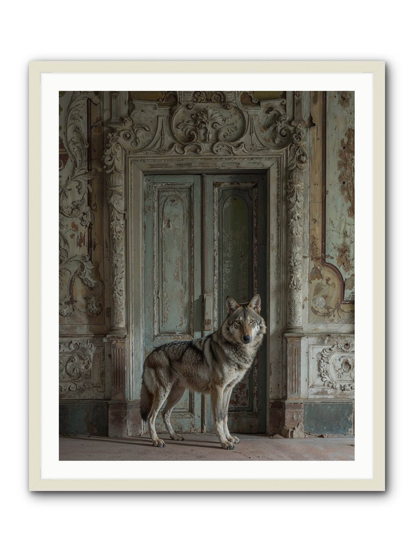 Grey Phantom Of Misty Realms -- Framed Print - White 32x40