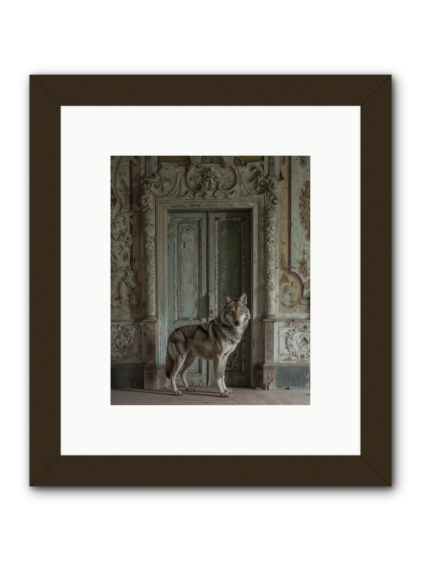 Grey Phantom Of Misty Realms -- Framed Print - Black 8x10