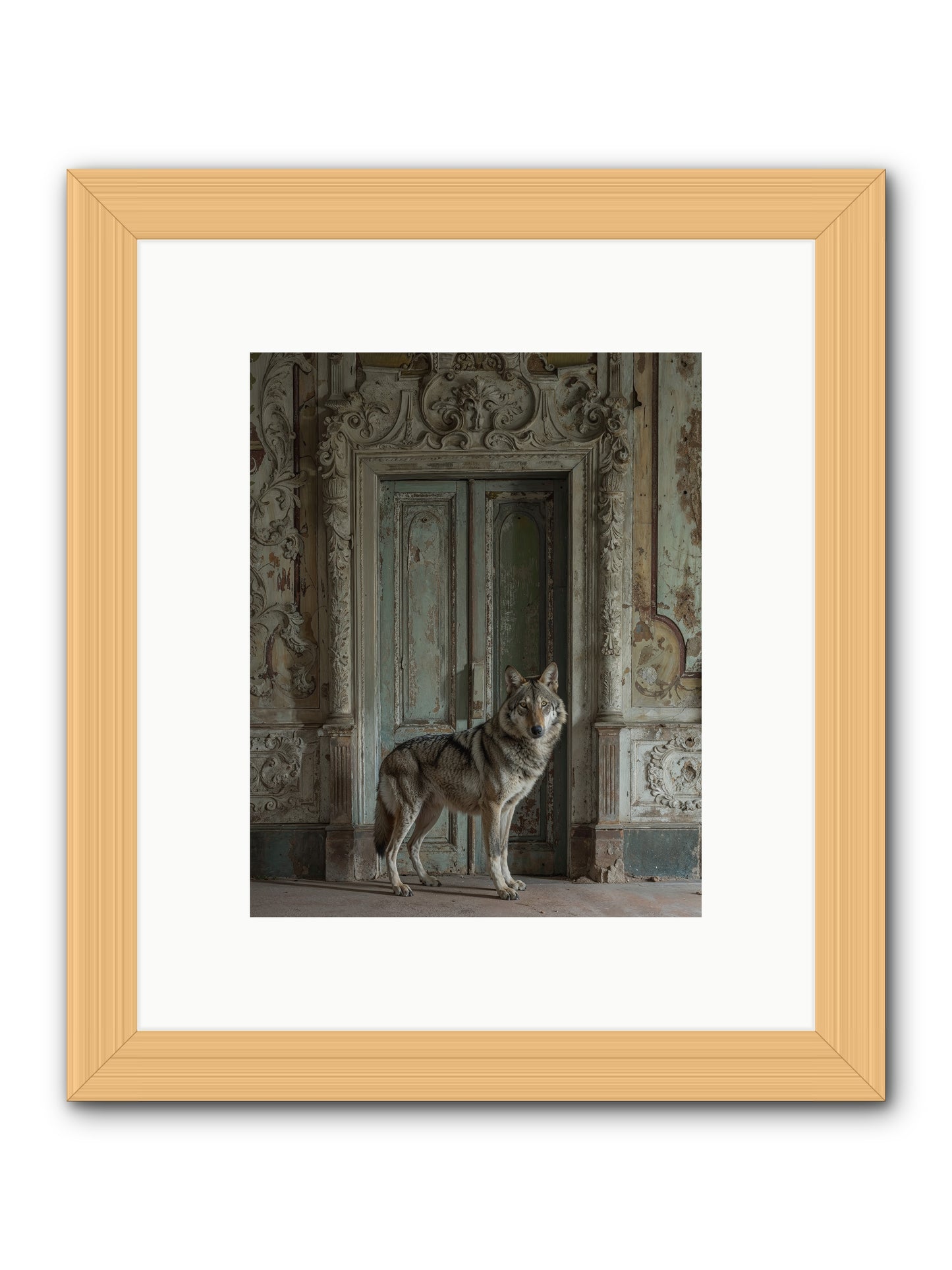 Grey Phantom Of Misty Realms -- Framed Print - Natural 8x10