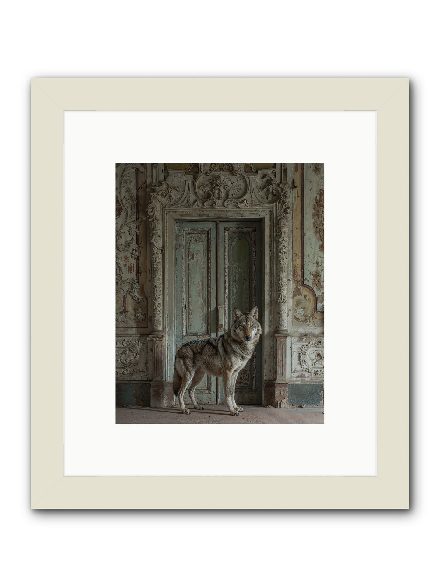 Grey Phantom Of Misty Realms -- Framed Print - White 8x10