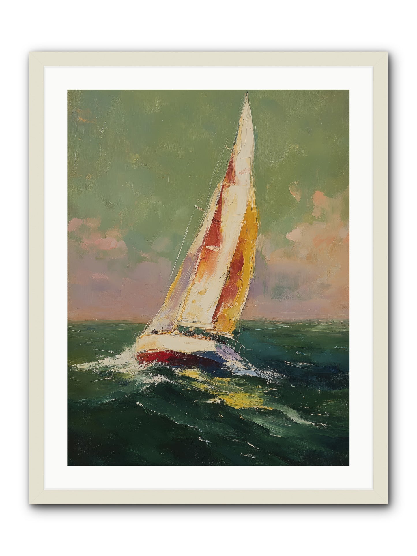Happiness Pursued -- Framed Print - White 24x32
