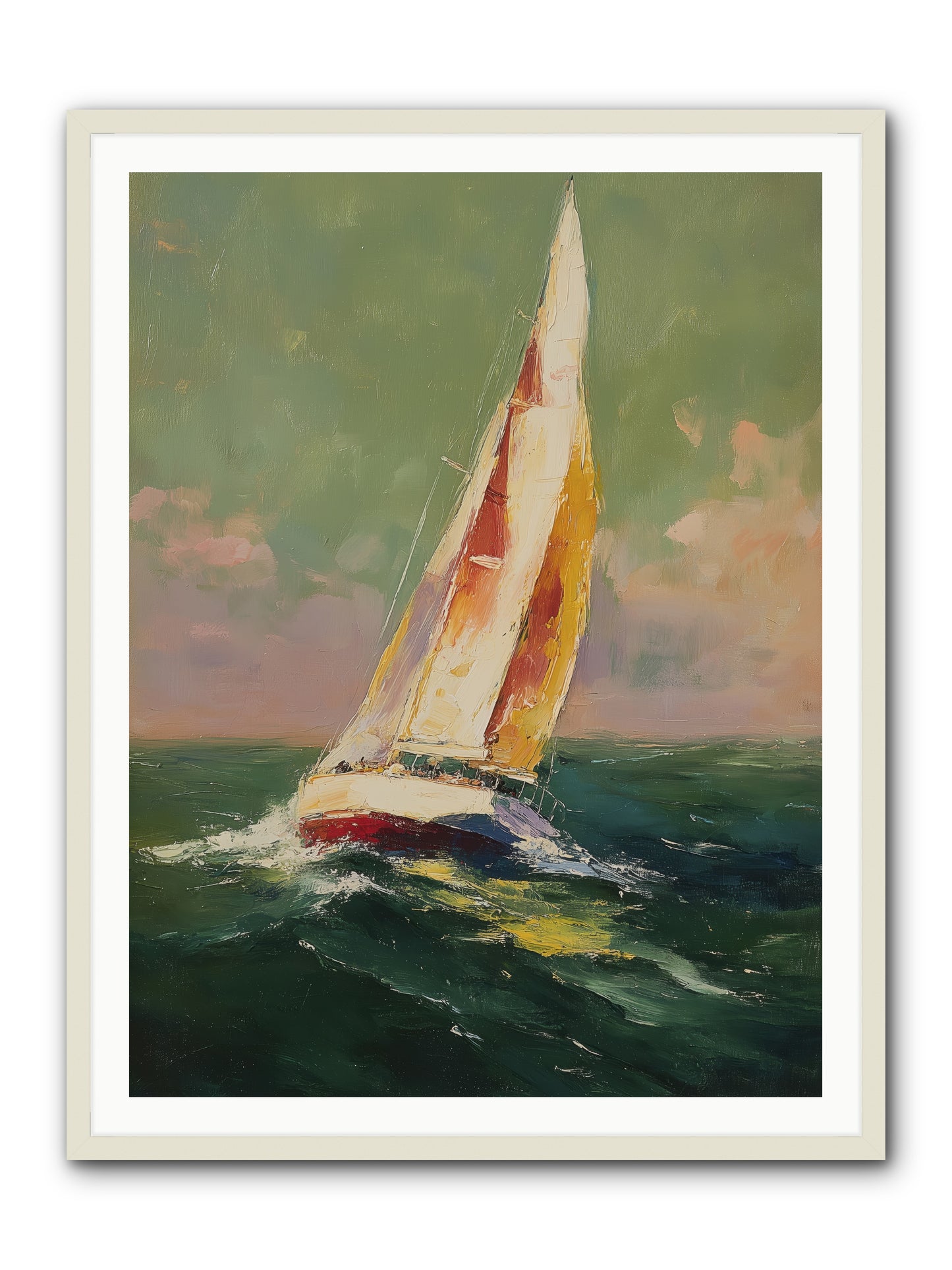Happiness Pursued -- Framed Print - White 36x48