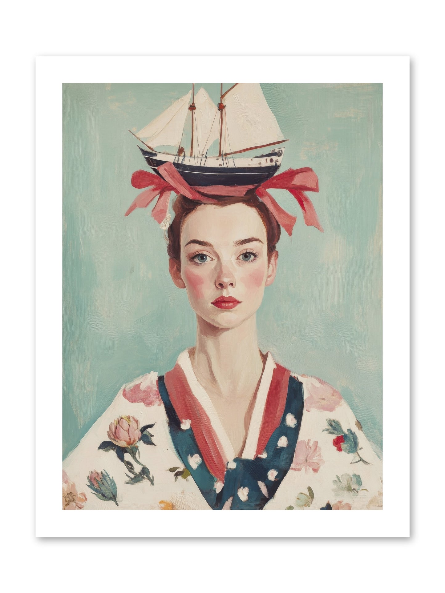 Harbor Belle of Winter-REZ -- Loose Canvas Print 12x16