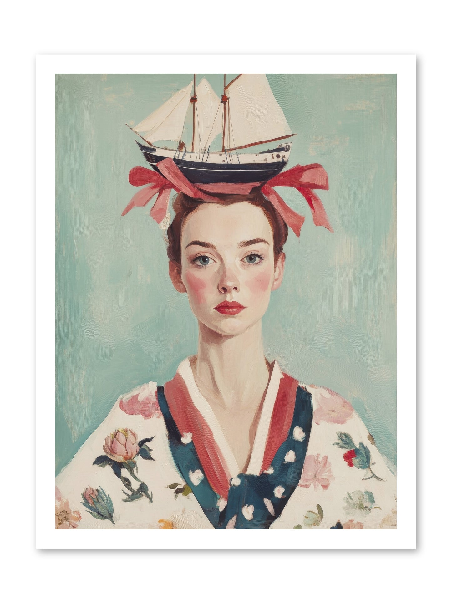 Harbor Belle of Winter-REZ -- Loose Canvas Print 18x24