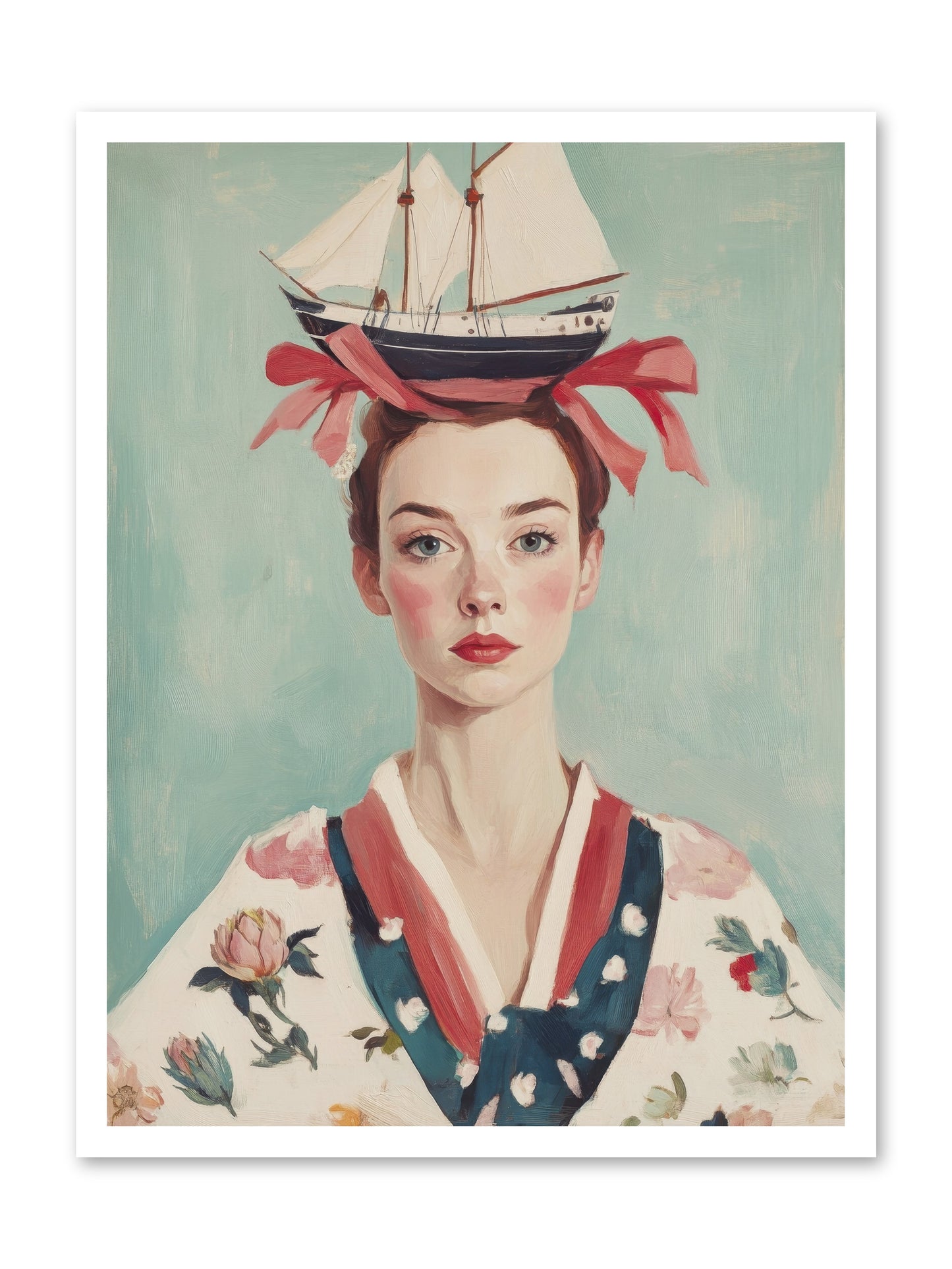 Harbor Belle of Winter-REZ -- Loose Canvas Print 24x32