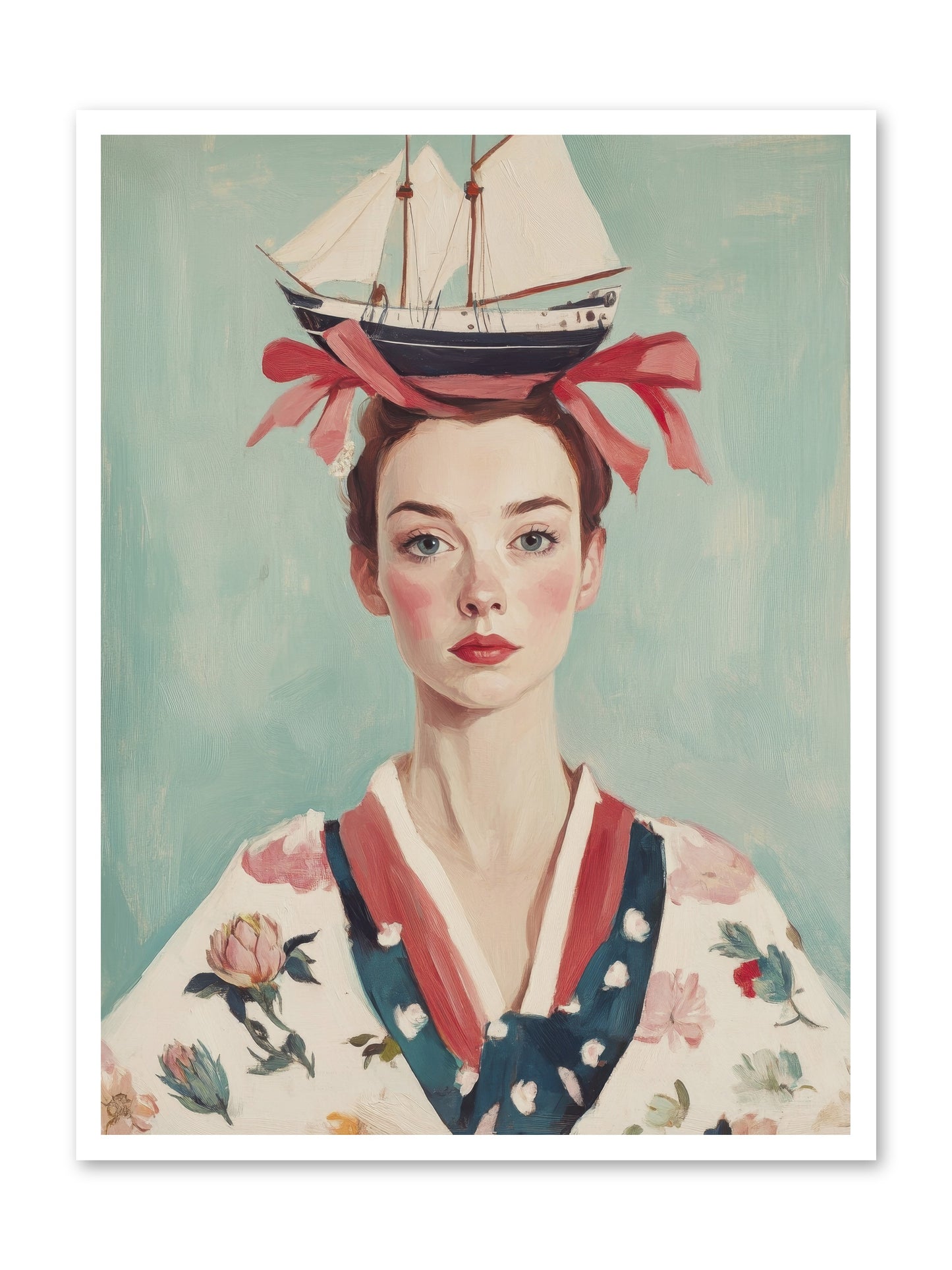 Harbor Belle of Winter-REZ -- Loose Canvas Print 30x40