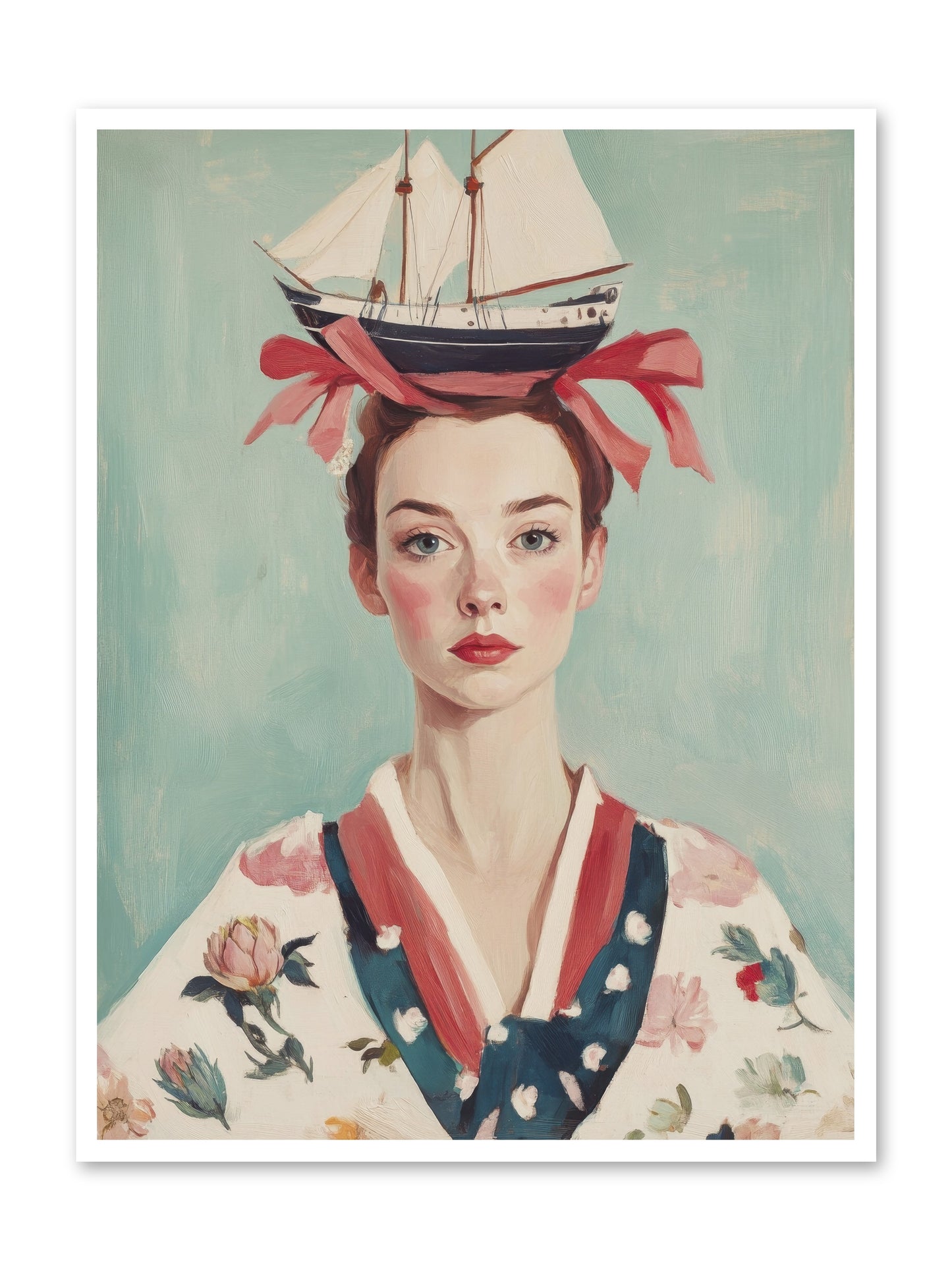 Harbor Belle of Winter-REZ -- Loose Canvas Print 36x48