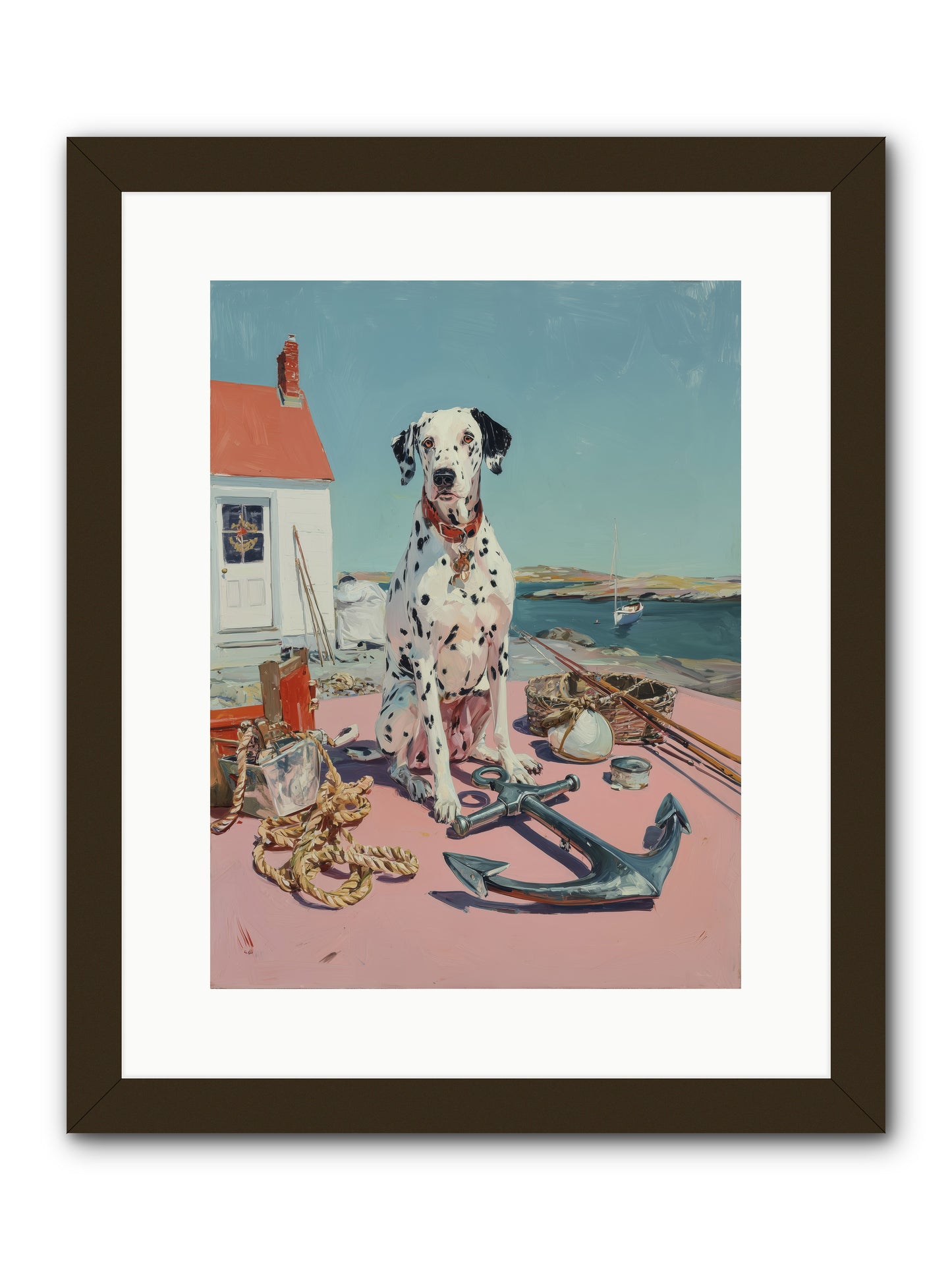 Harbor Hound -- Framed Print - Black 12x16