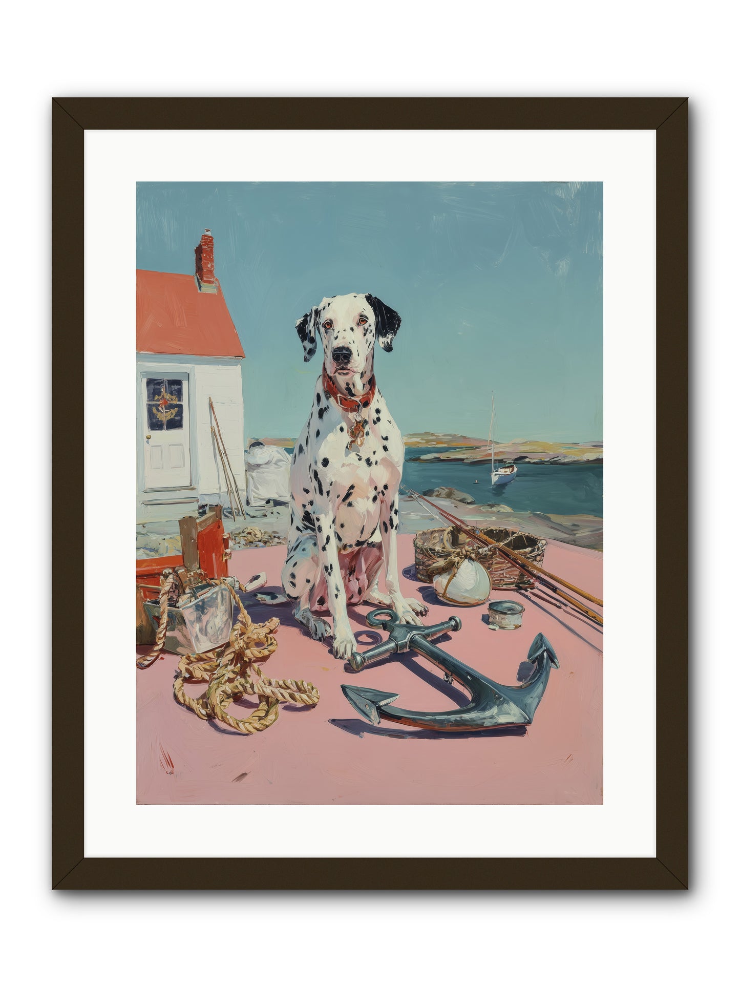 Harbor Hound -- Framed Print - Black 18x24
